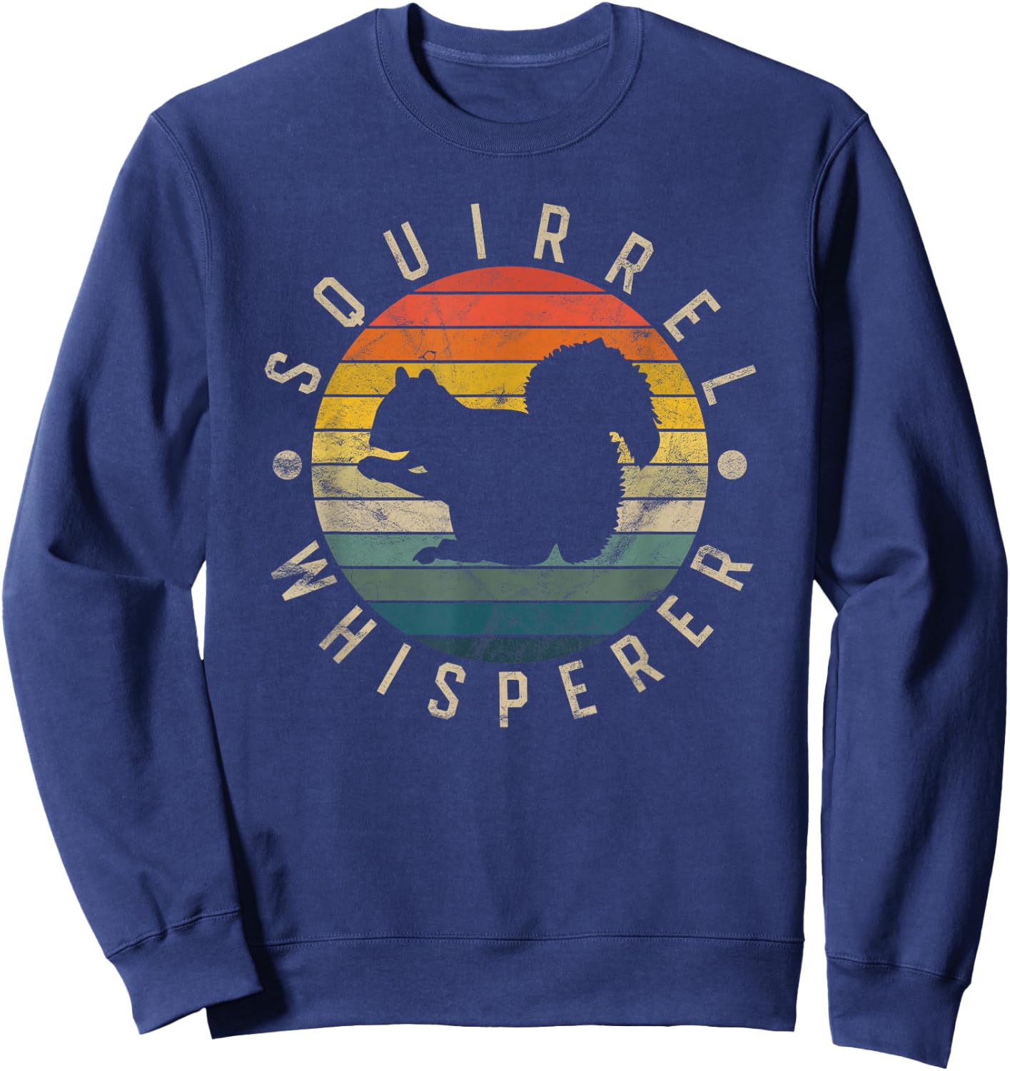 Squirrel Whisperer Vintage Sunset Cute Women's Squirrel Sweatshirt - Sweatshirt | Navy