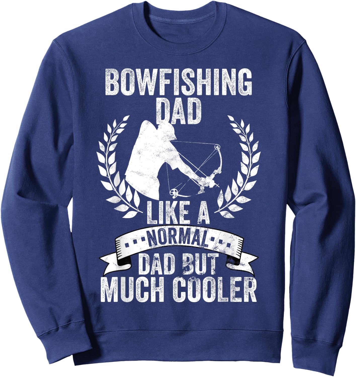 Bowfishing dad bowhunting fathersday patriotic design Men Sweatshirt - Sweatshirt | Navy