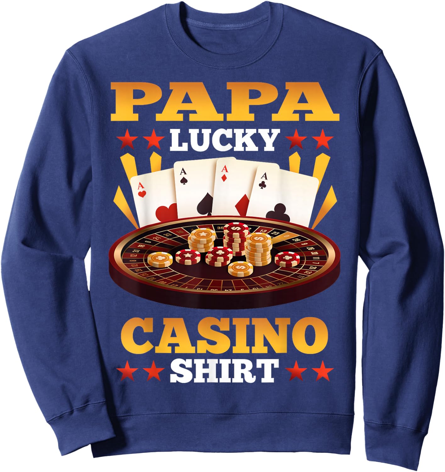 Casino Papa Lucky Casino Shirt Matching Family Party Sweatshirt - Sweatshirt | Navy