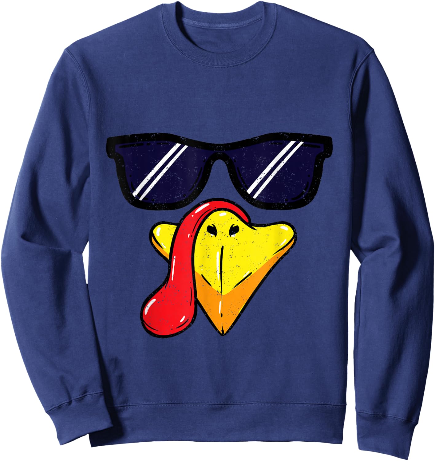 Turkey Face Thanksgiving Day Pilgrim Trot Costume Sweatshirt - Sweatshirt | Navy