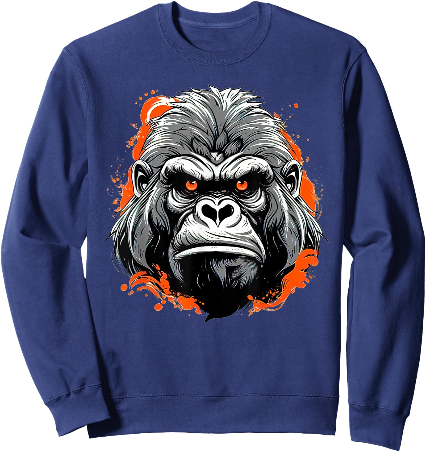 Mad gorilla Monkey ape face with a serious look Sweatshirt - Sweatshirt | Navy