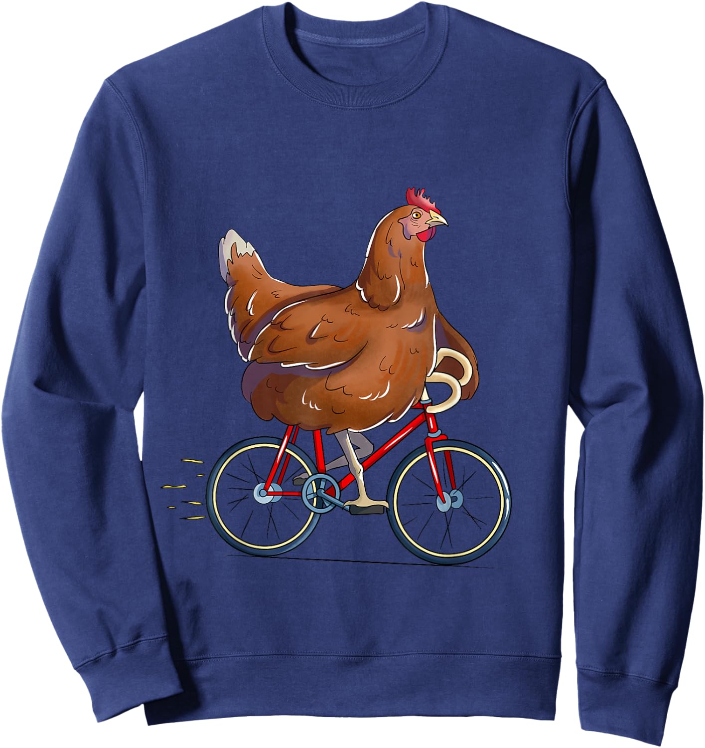 Chicken Riding Bicycle Cute Biker Cyclist Sweatshirt - Sweatshirt | Navy