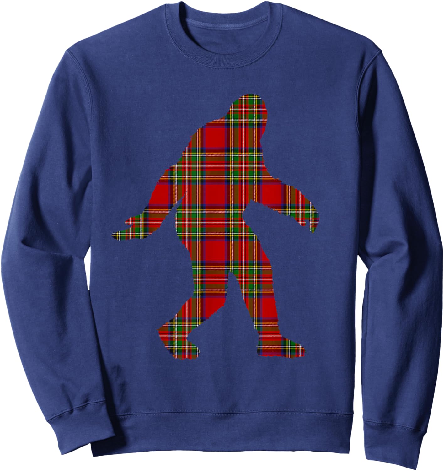 Stewart Plaid Bigfoot Scottish Pride Tartan Sweatshirt - Sweatshirt | Navy