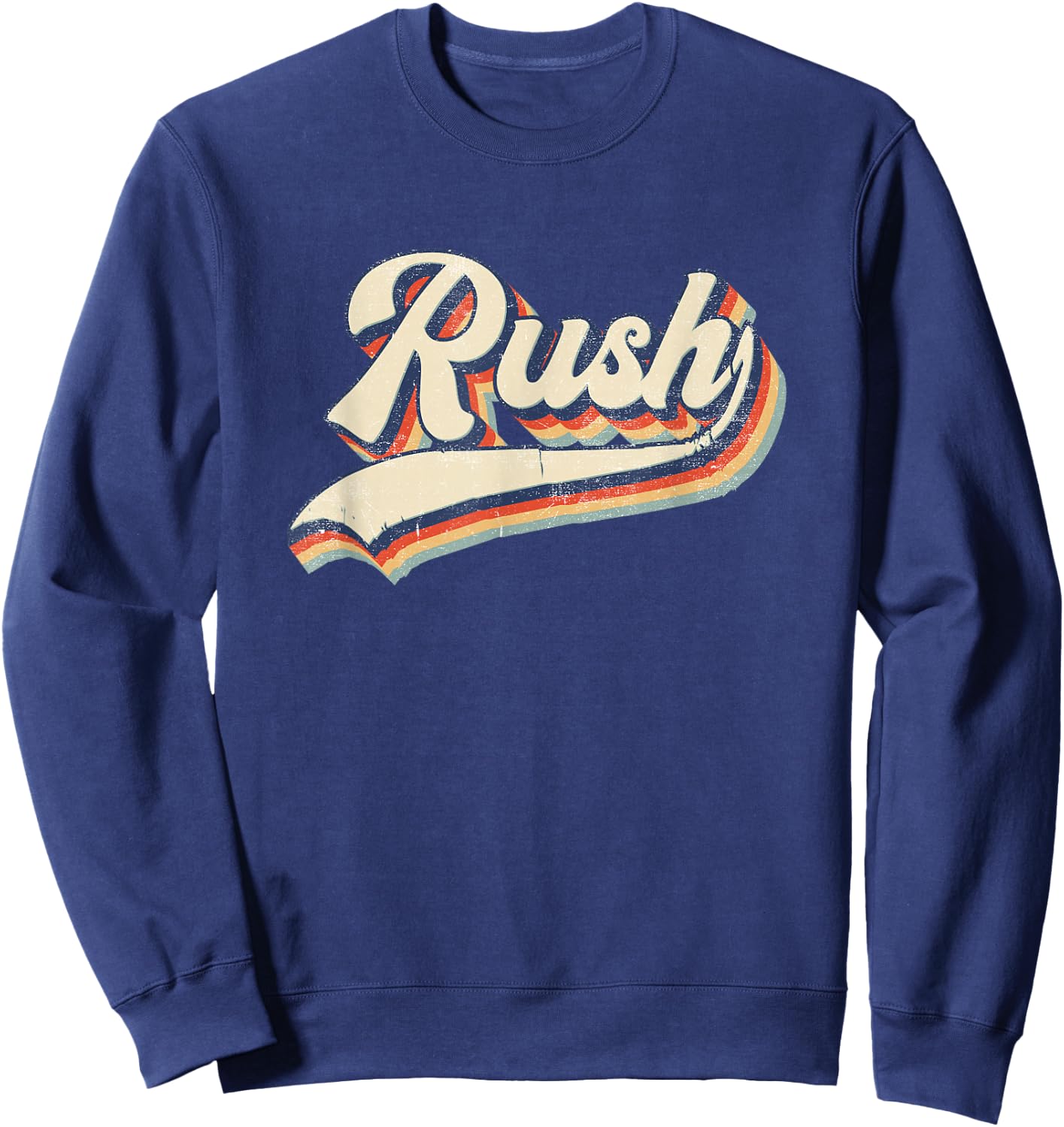 Rush Surname Vintage Retro Gift Men Women Boy Girl Sweatshirt - Sweatshirt | Navy