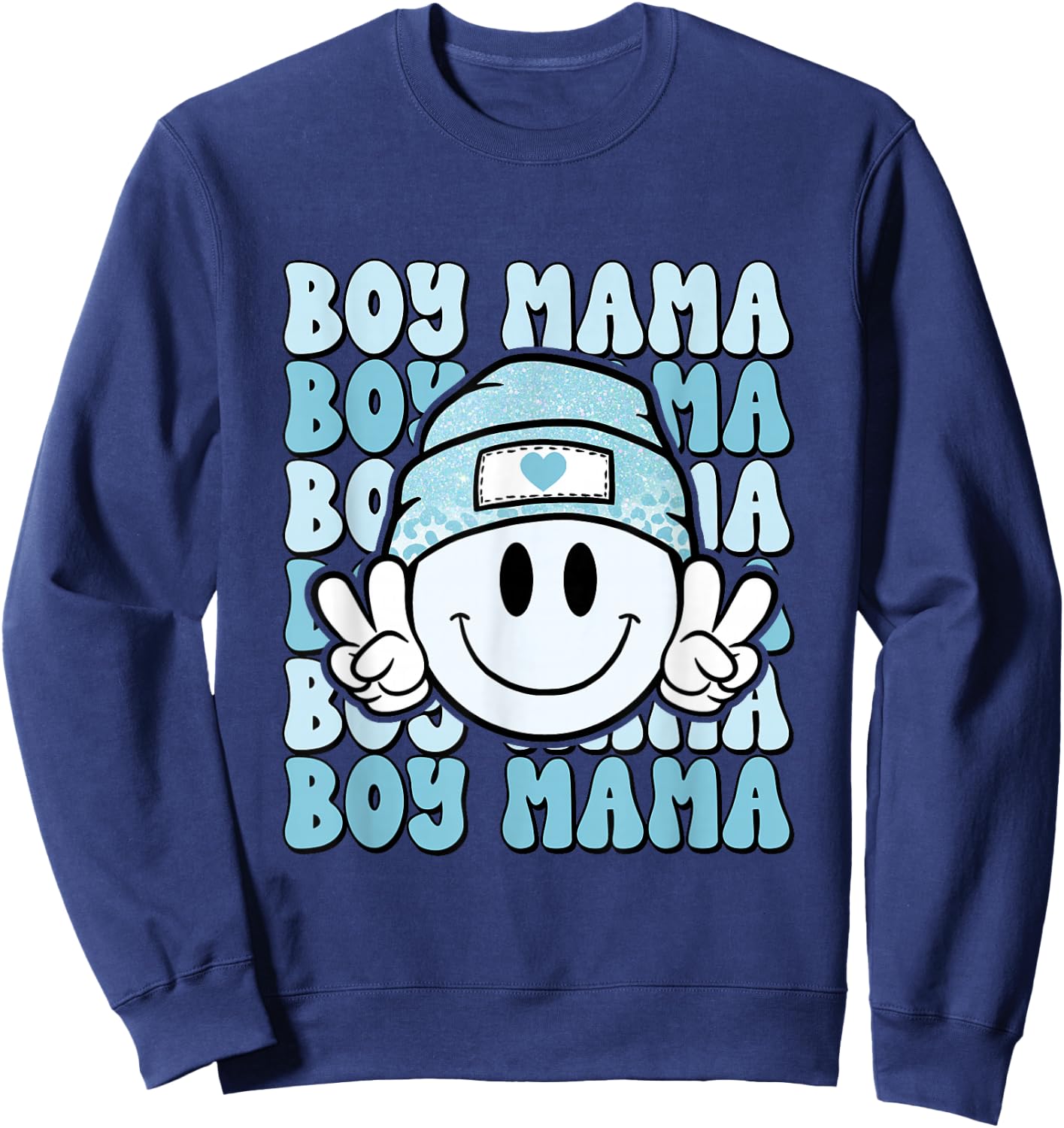 Boy Mama, Retro Gift Mother of Boys, Mom of Sons Sweatshirt - Sweatshirt | Navy
