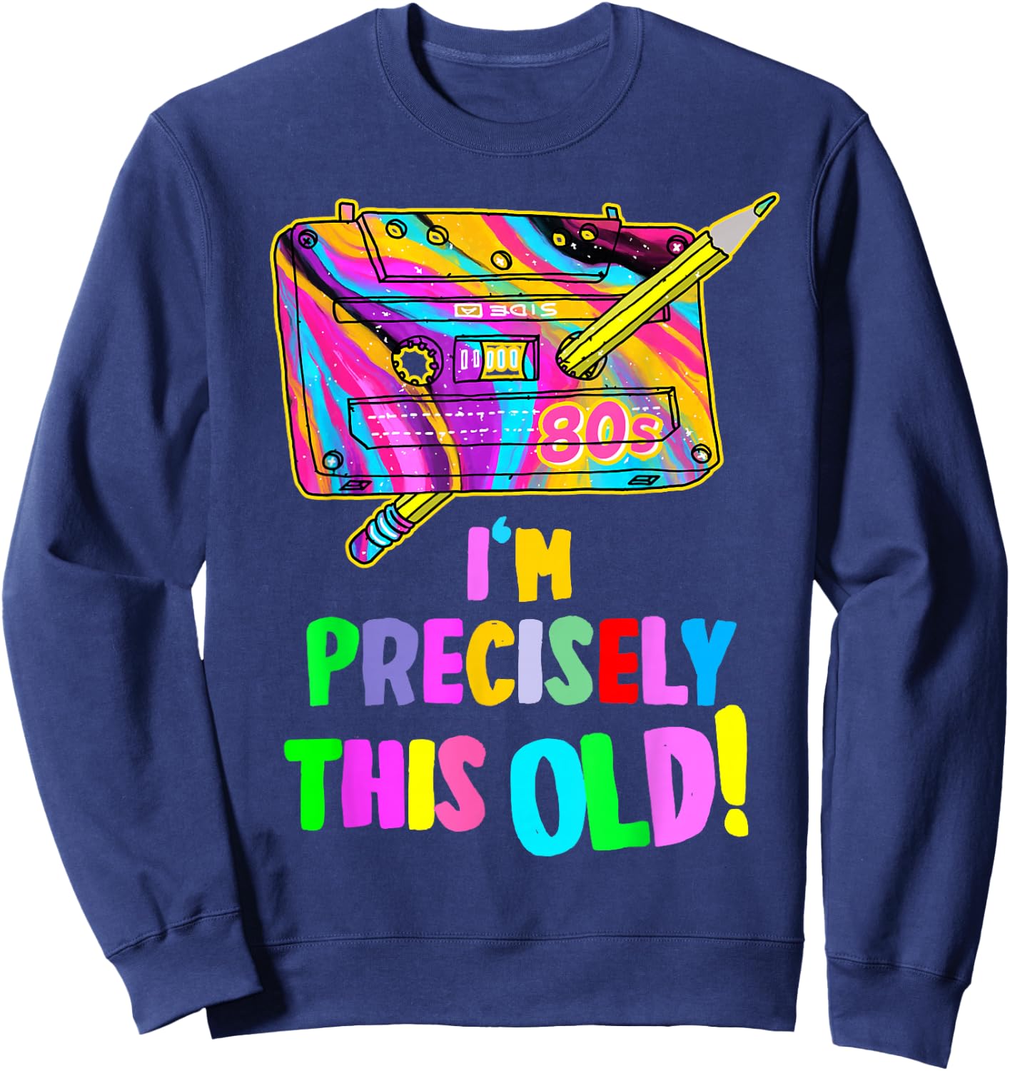 80s Ideas Rave Outfit & 80s Festival Costume Sweatshirt - Sweatshirt | Navy