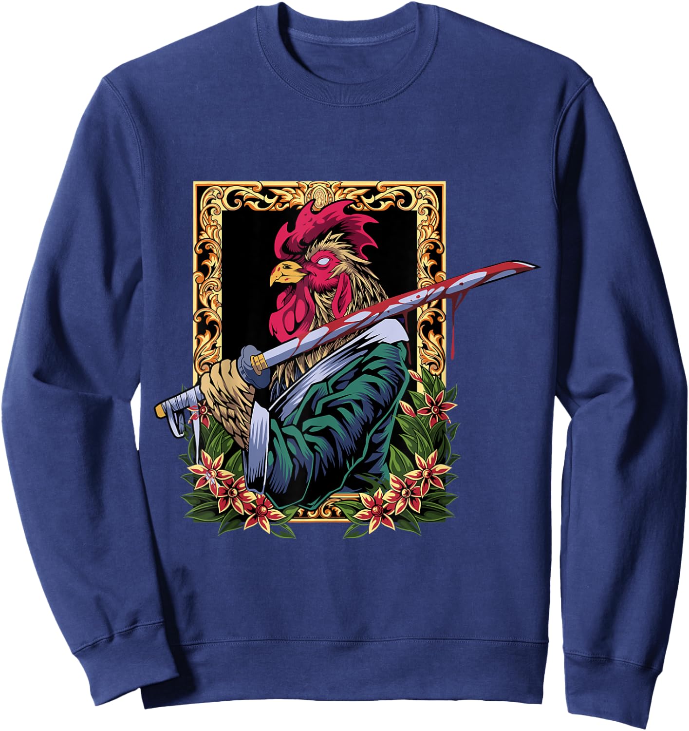 Rooster Fighter Chicken Sweatshirt - Sweatshirt | Navy
