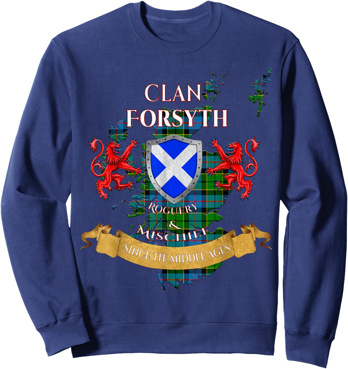 Forsyth Scottish Family Clan Middle Ages Mischief Sweatshirt - Sweatshirt | Navy
