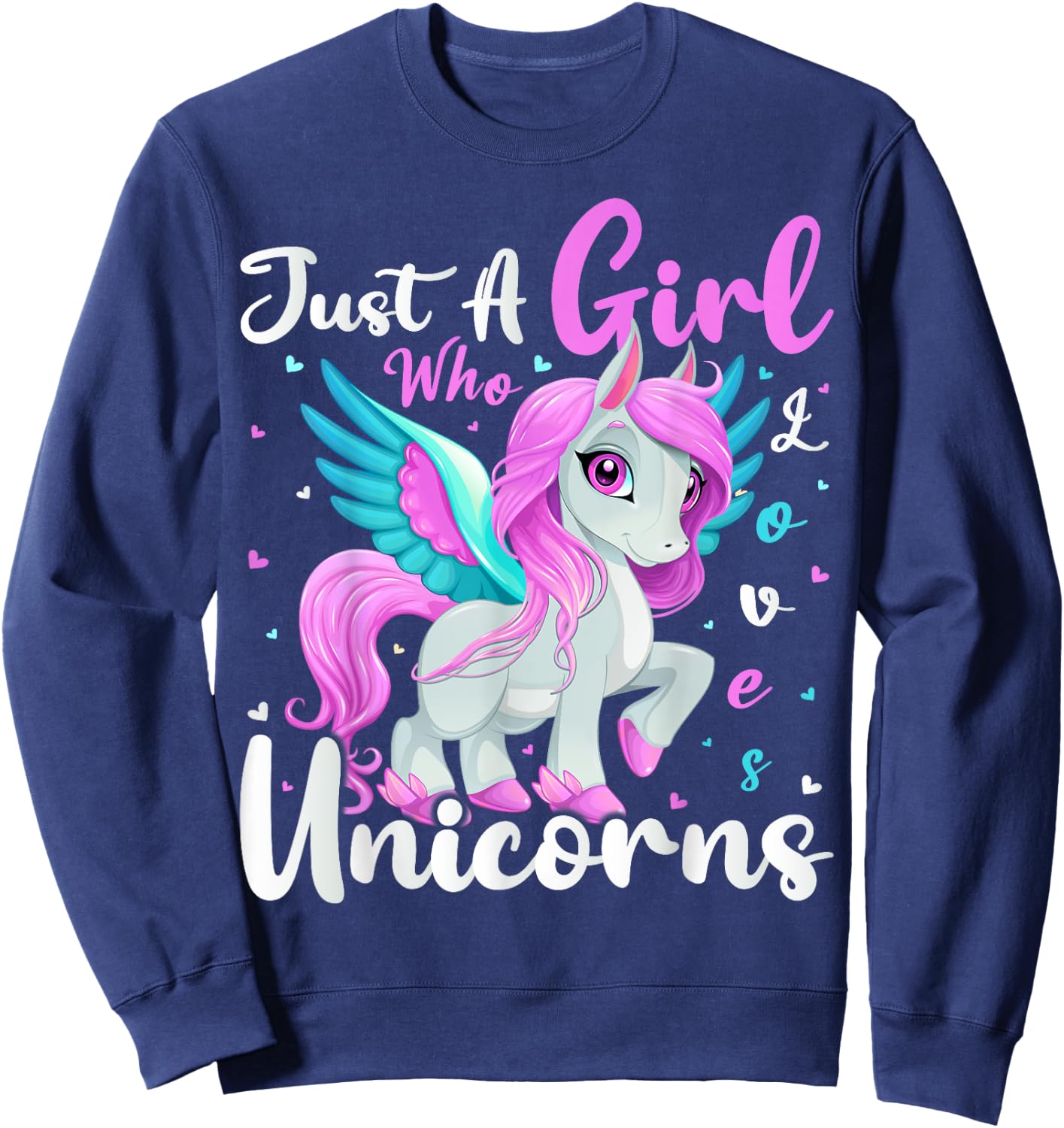 Unicorn Lover Just A Girl Who Loves Unicorns Sweatshirt - Sweatshirt | Navy