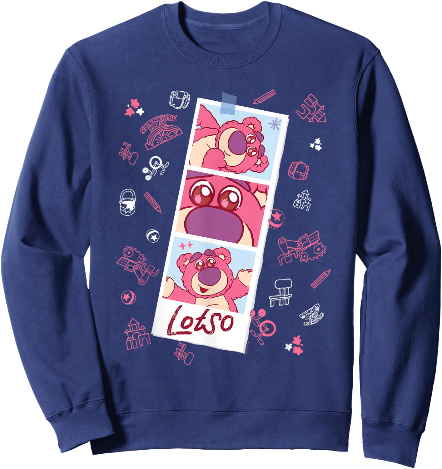 Disney and Pixar’s Toy Story Lotso Fluffy Cute Photo Strip Sweatshirt - Sweatshirt | Navy