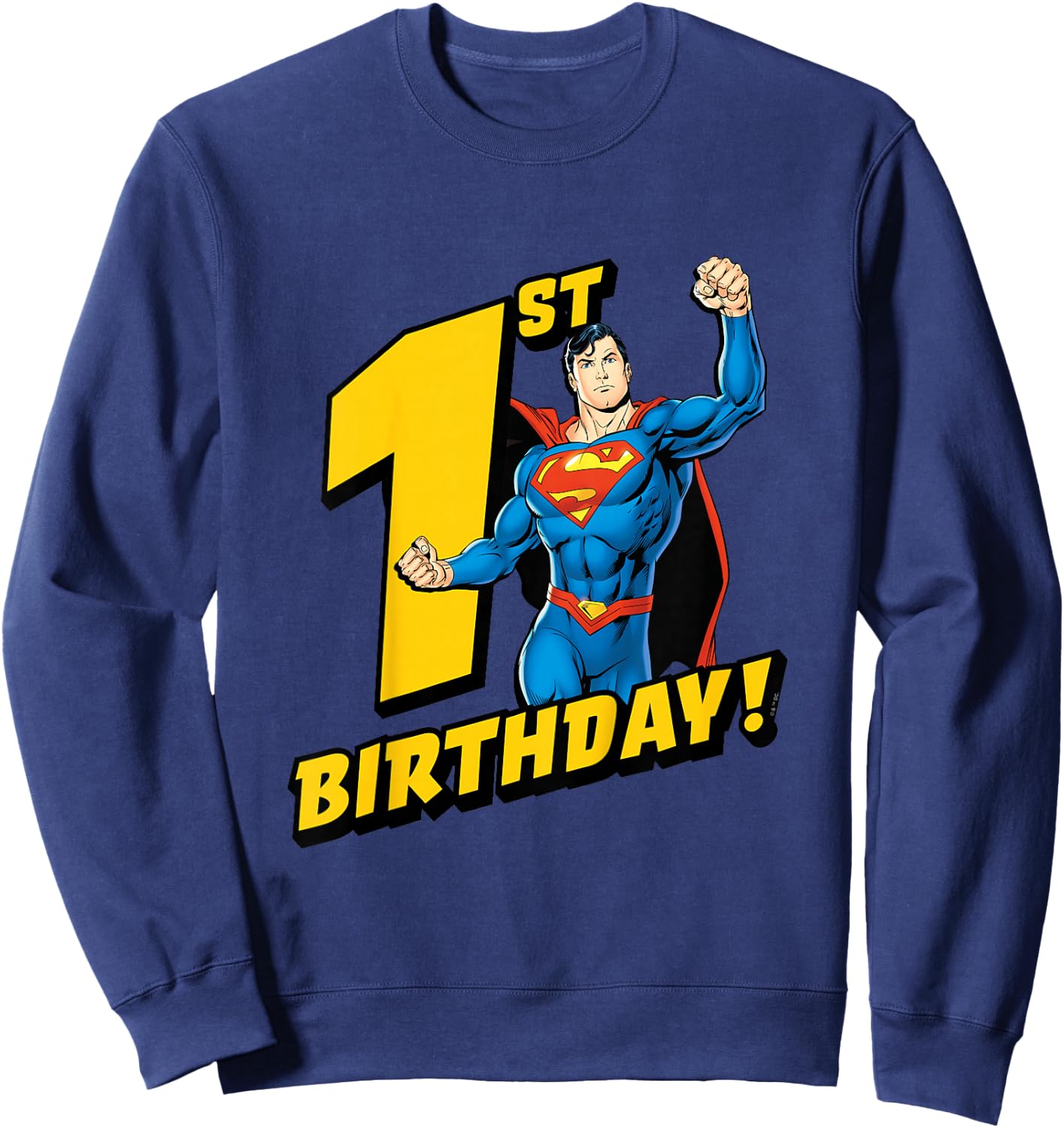 Kids Superman 1st Birthday Sweatshirt - Sweatshirt | Navy