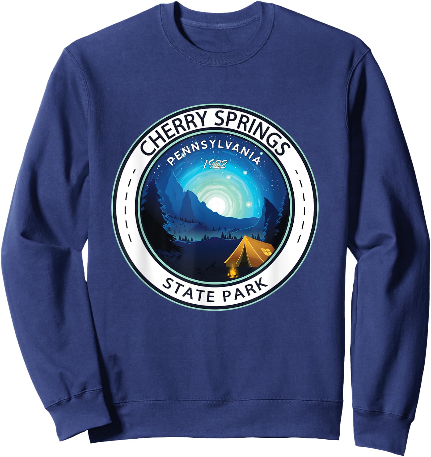 Cherry Springs State Park Pennsylvania Badge Vintage Sweatshirt - Sweatshirt | Navy