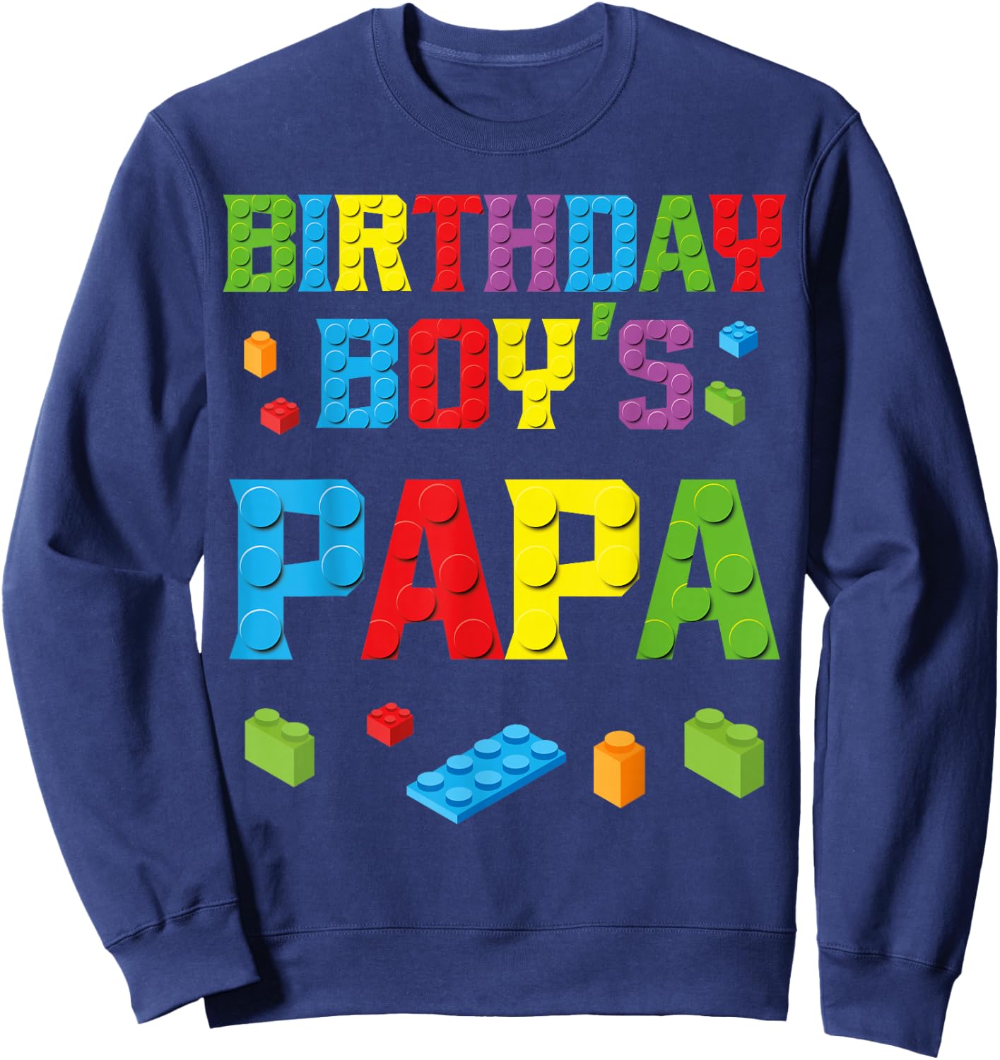 Master Builder Birthday Boy's Papa Building Bricks Blocks Sweatshirt - Sweatshirt | Navy