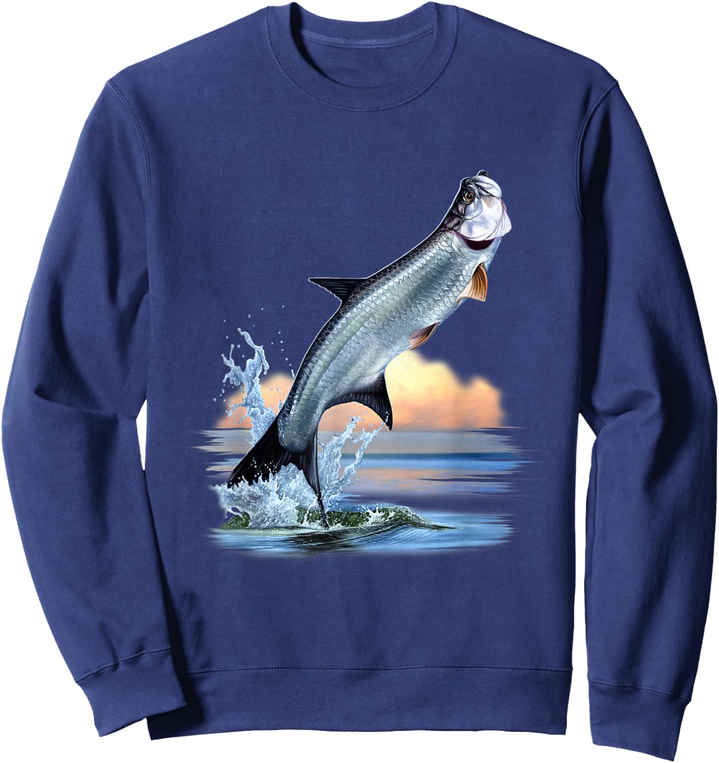 Tarpon Fish Fresh Water Wildlife Hunting Fishing Apparel Sweatshirt - Sweatshirt | Navy