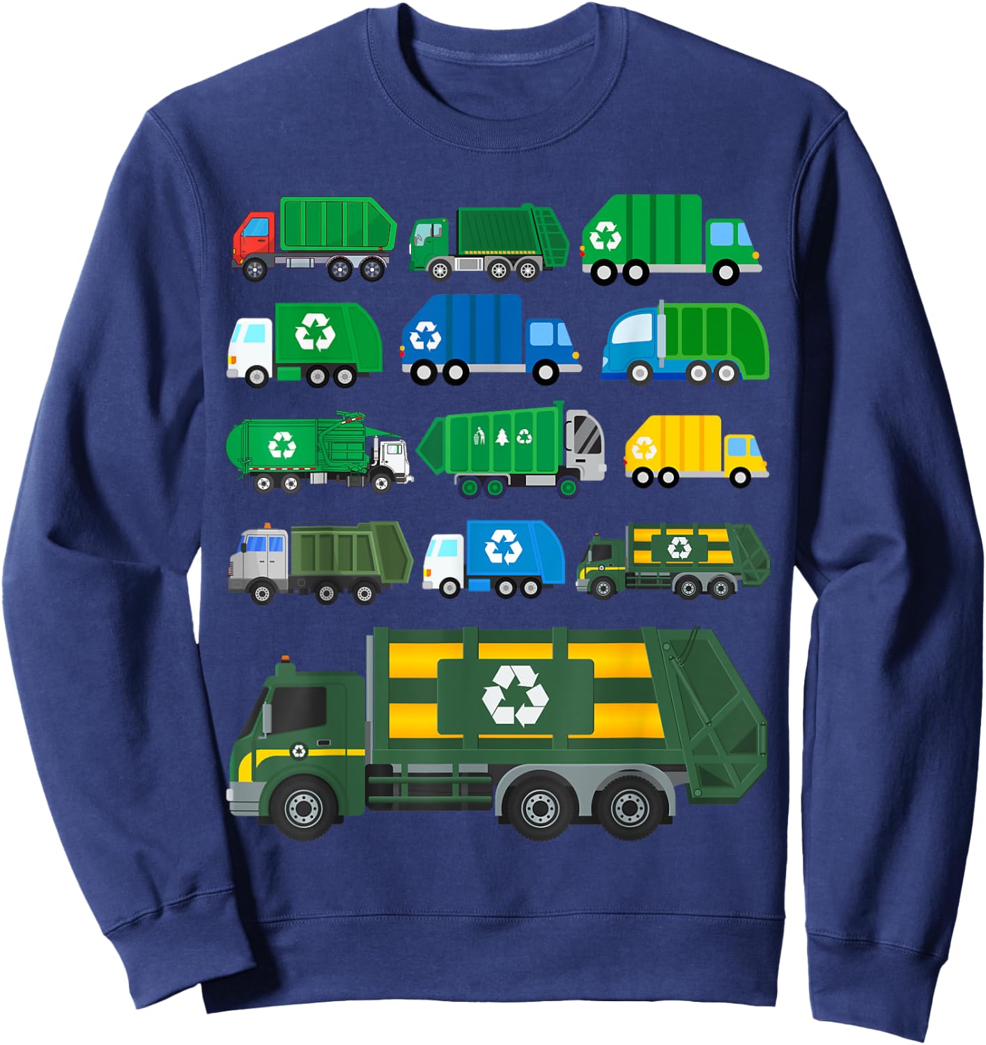 Garbage Truck Global Recycling Day Trash Truck Collector Sweatshirt - Sweatshirt | Navy