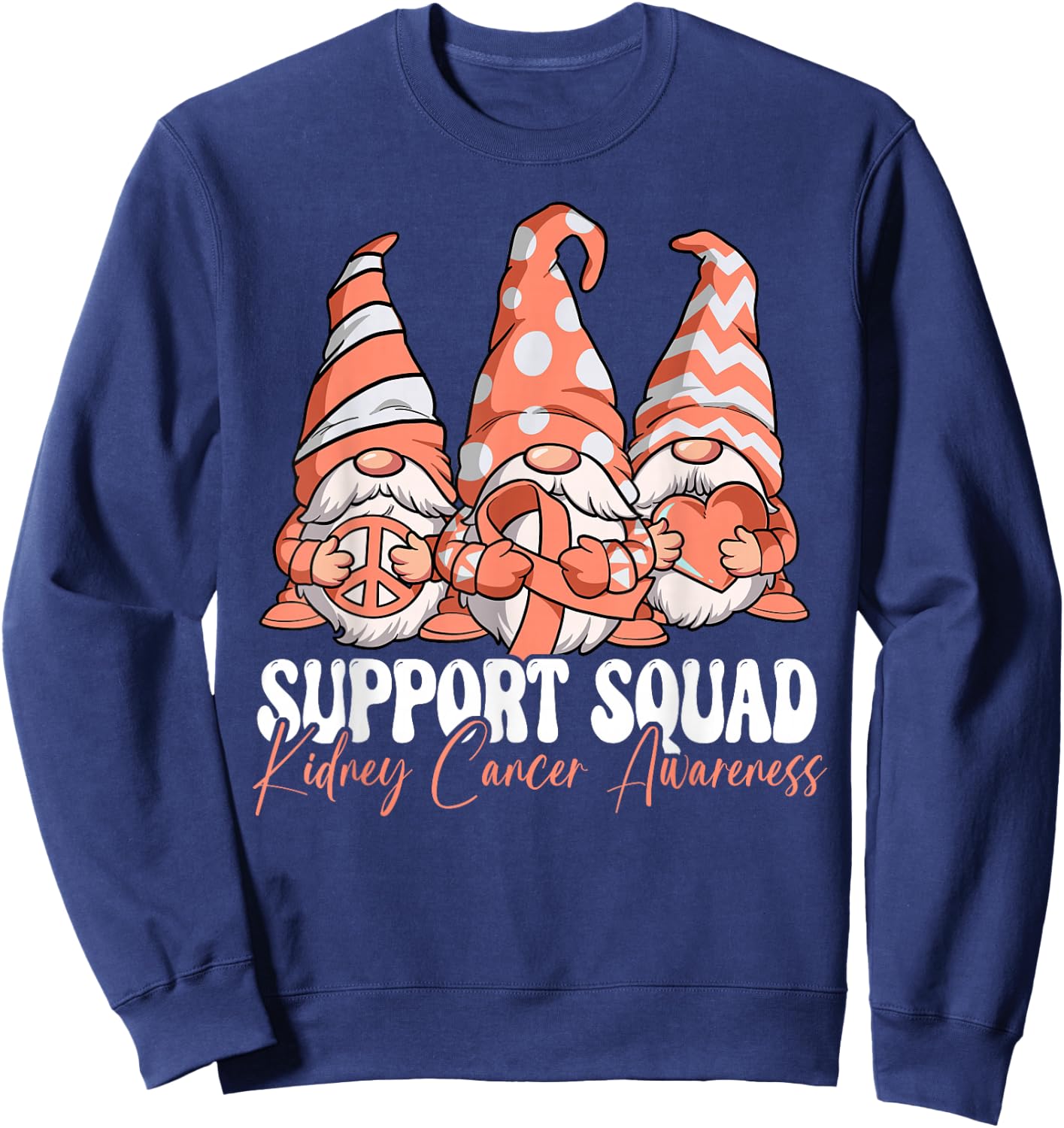 Support Squad Kidney Cancer Awareness Sweatshirt - Sweatshirt | Navy