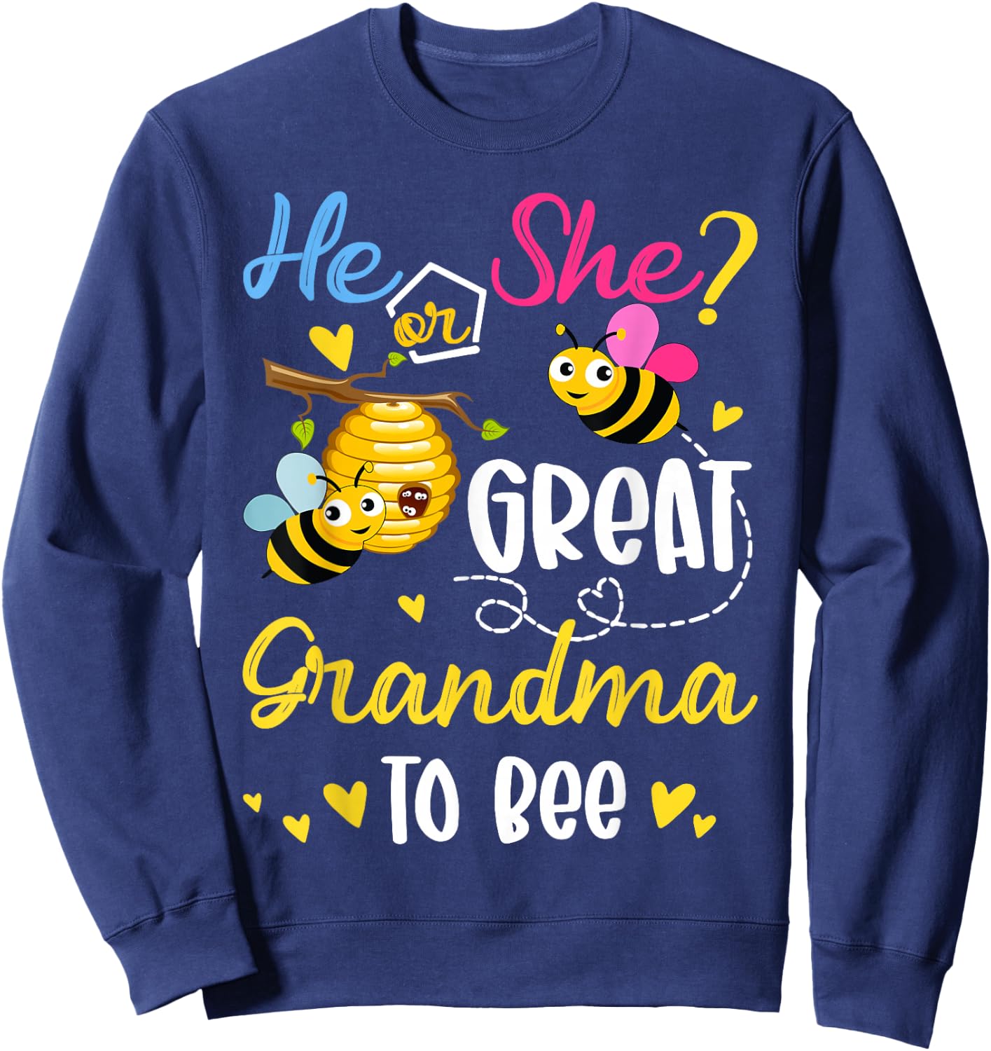 He Or She What Will It Bee Gender Reveal For Great Grandma Sweatshirt - Sweatshirt | Navy