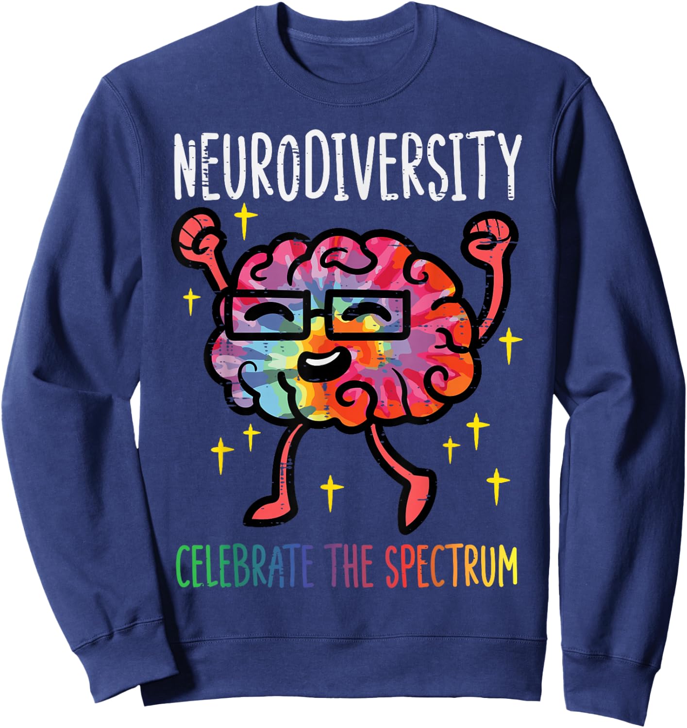 Neurodiversity Brain Autism Awareness ASD ADHD Men Women Kid Sweatshirt - Sweatshirt | Navy