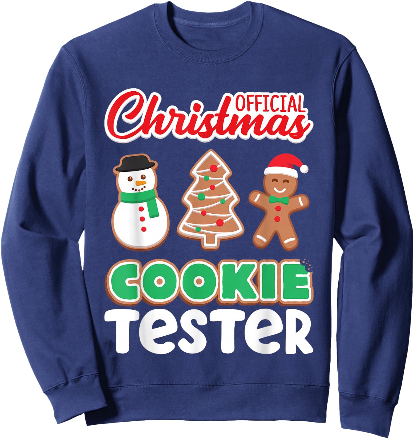 Official Christmas Cookie Tester Taster Baking Crew Toddler Sweatshirt - Sweatshirt | Navy