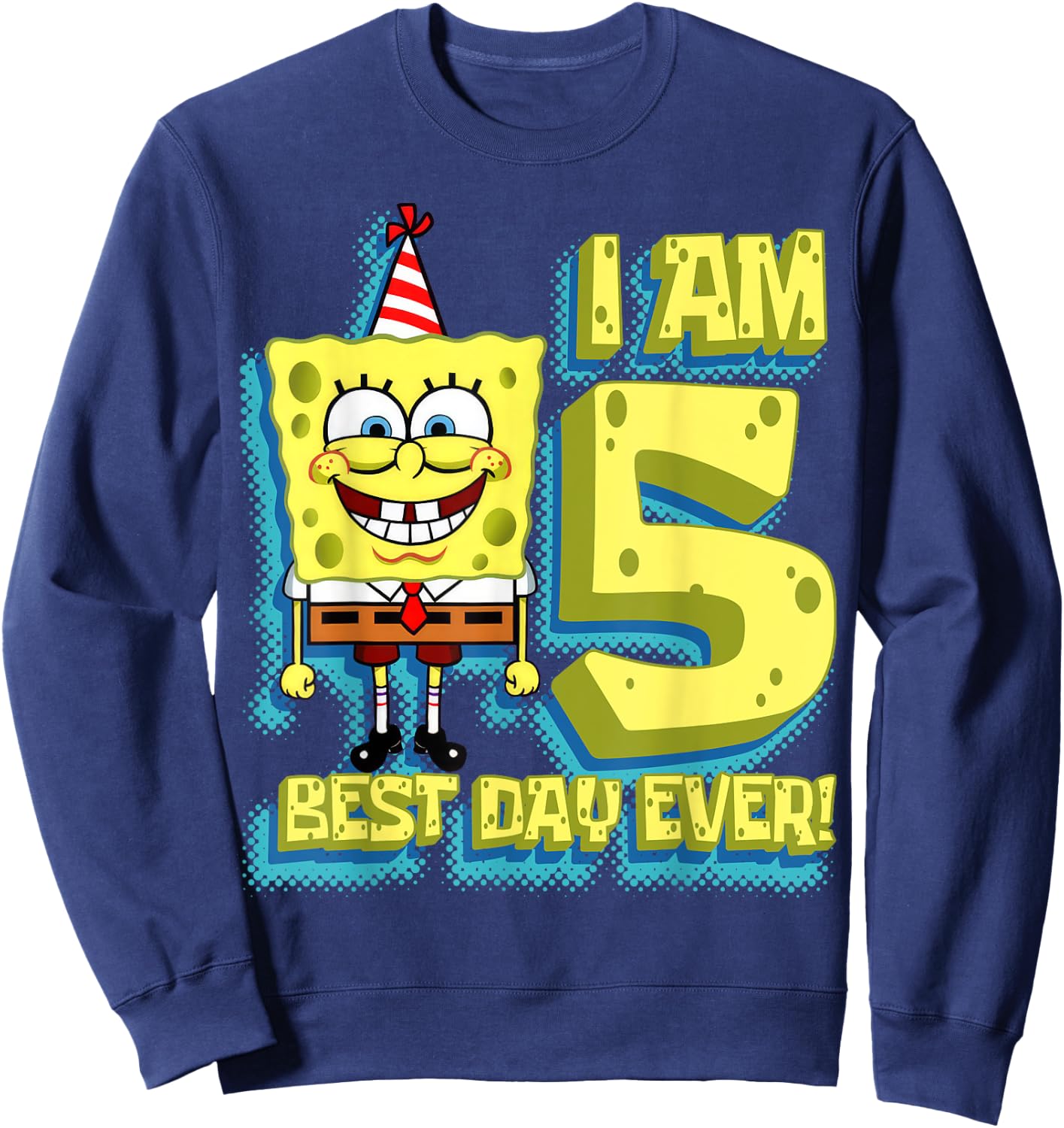 Mademark x SpongeBob SquarePants - SpongeBob SquarePants Birthday I am 5 Best Day Ever Sweatshirt - Sweatshirt | Navy