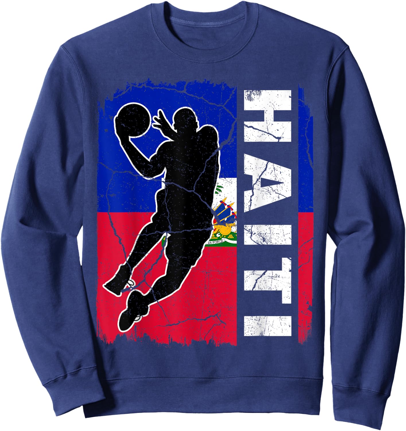 Haitian Basketball Player Haiti Flag Basketball Fans Sweatshirt - Sweatshirt | Navy