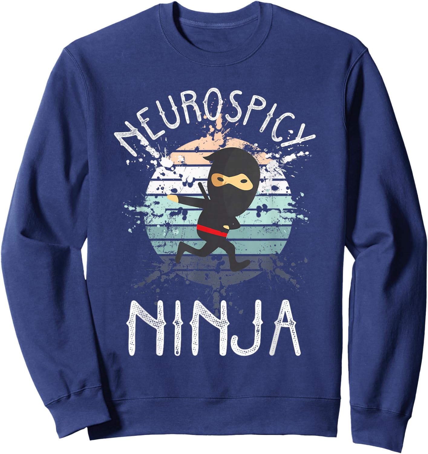 Neurospicy Ninja Autism Awareness Neurodiverse ADHD Kids ASD Sweatshirt - Sweatshirt | Navy