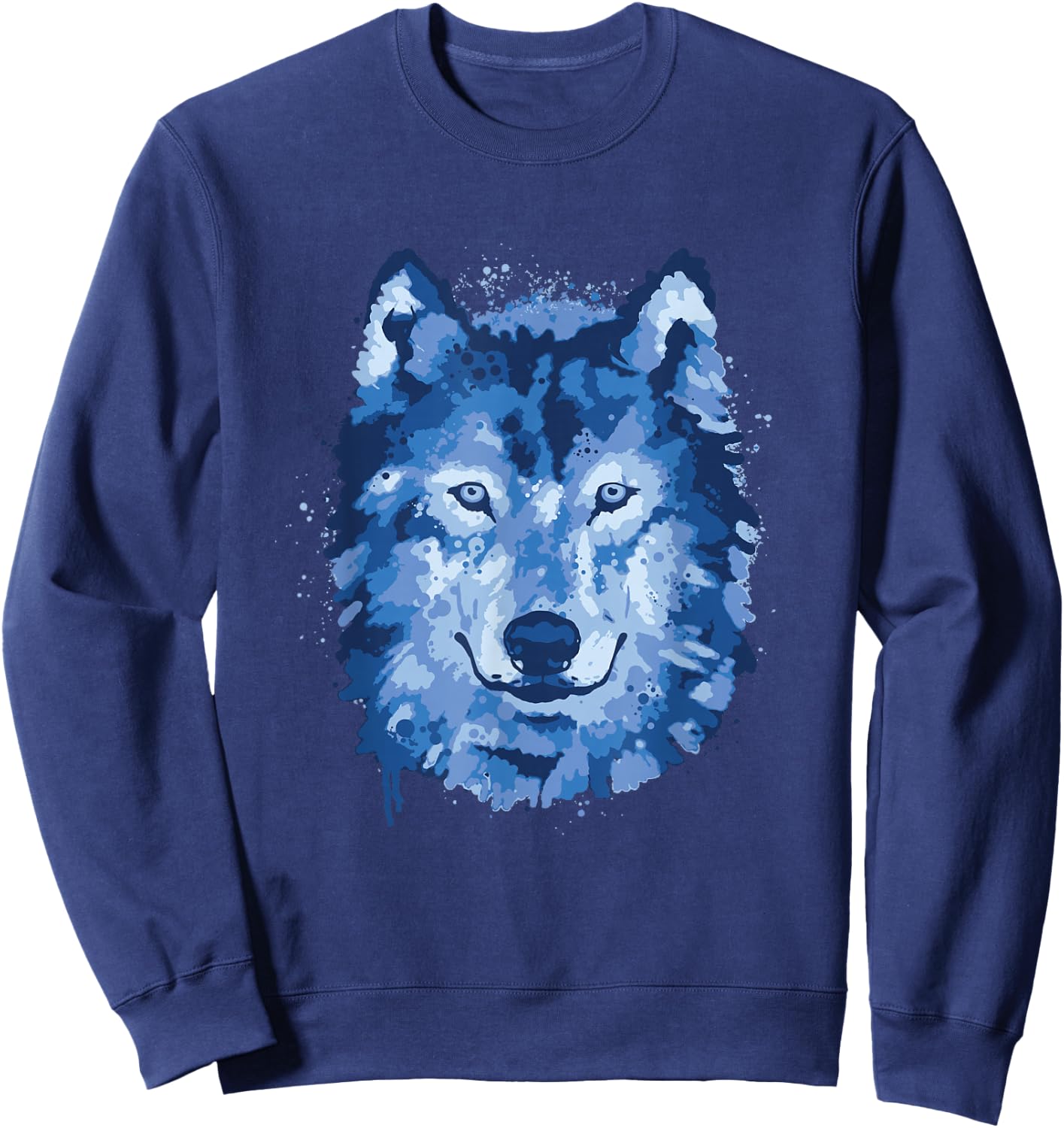 Wolf Watercolour Wolf Lover Sweatshirt - Sweatshirt | Navy