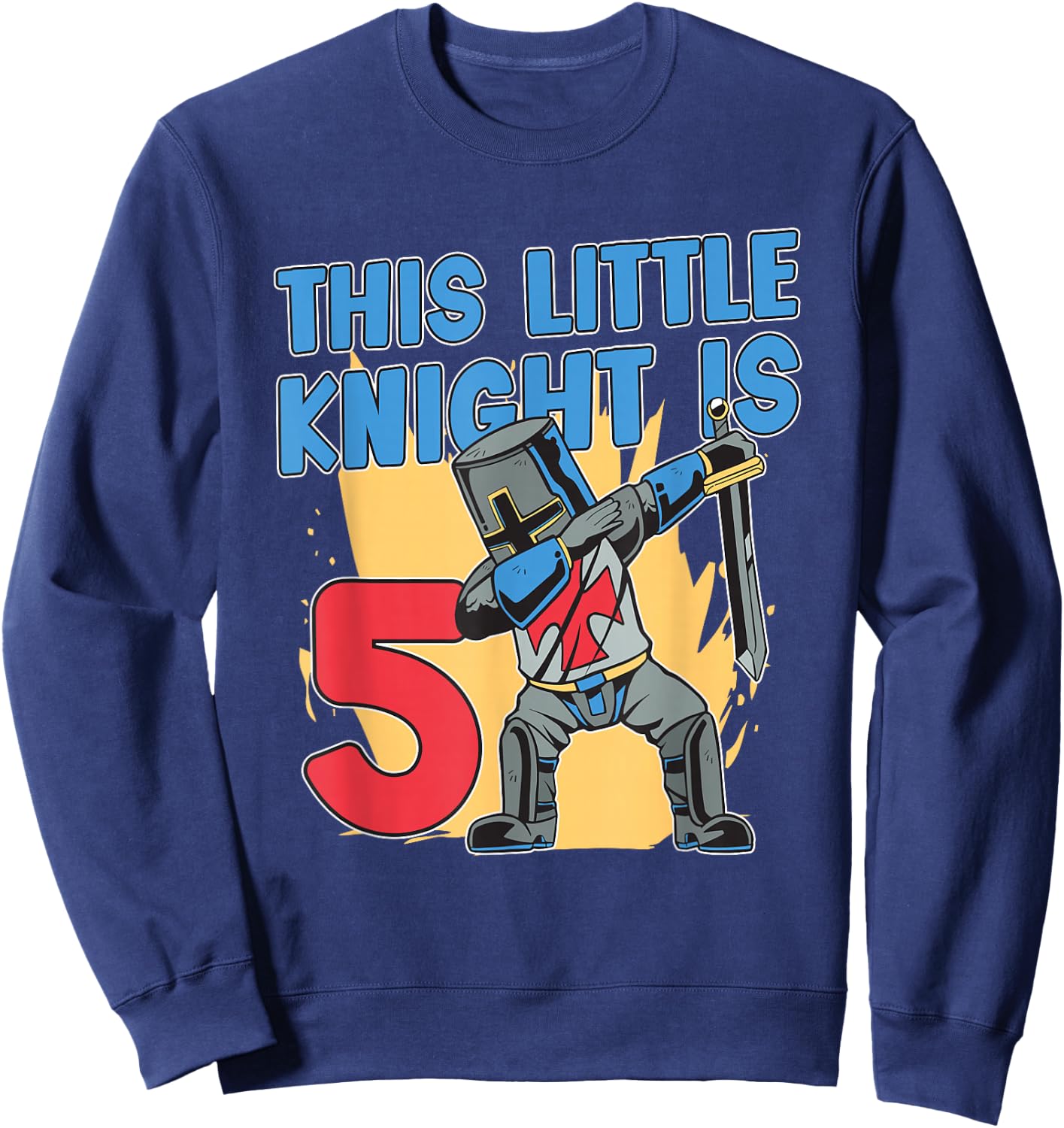 Knight Birthday Shirt For Boys 5th Knight Birthday Party Sweatshirt - Sweatshirt | Navy