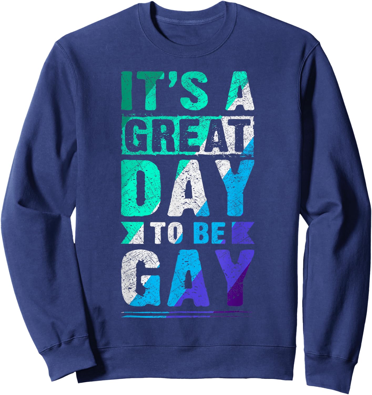 New Blue Gay Male MLM Pride Flag Sweatshirt - Sweatshirt | Navy