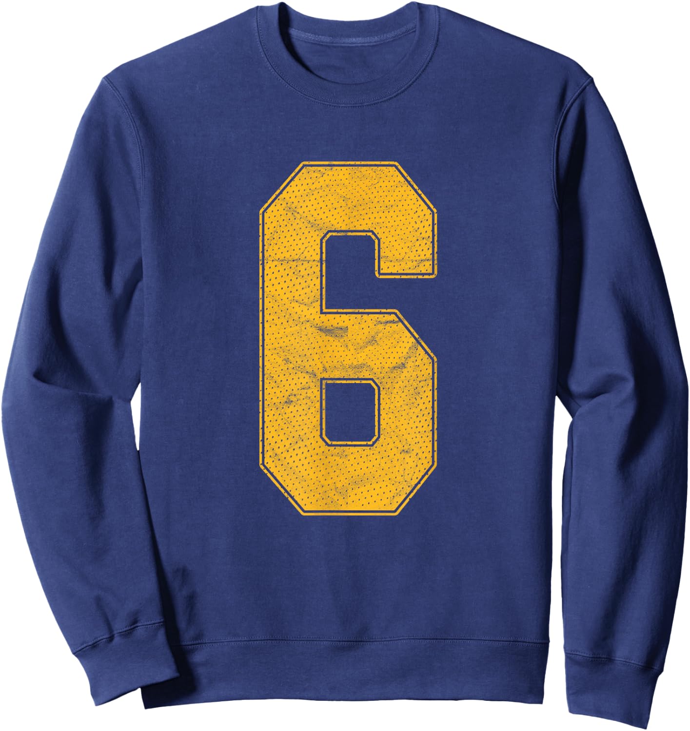Number 6 Numbered Uniform Sports Team Jersey 6th Birthday Sweatshirt - Sweatshirt | Navy