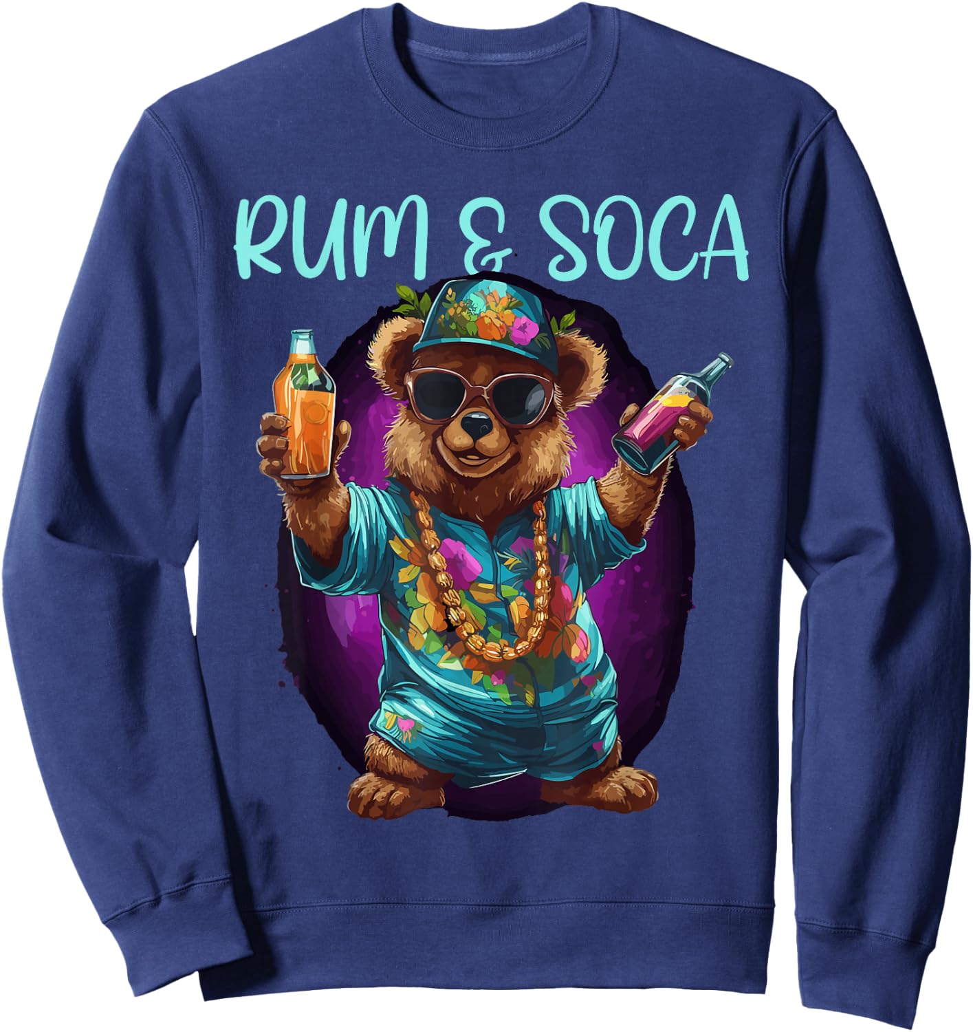 Rum And Soca, Soca Fans, Caribbean Carnival Party, Men Sweatshirt - Sweatshirt | Navy
