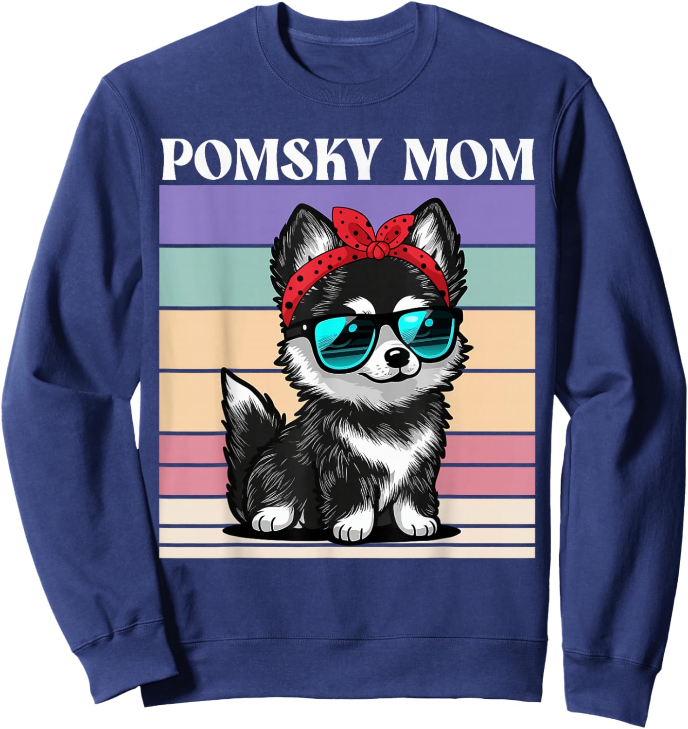 Pomsky Mom Sweatshirt - Sweatshirt | Navy