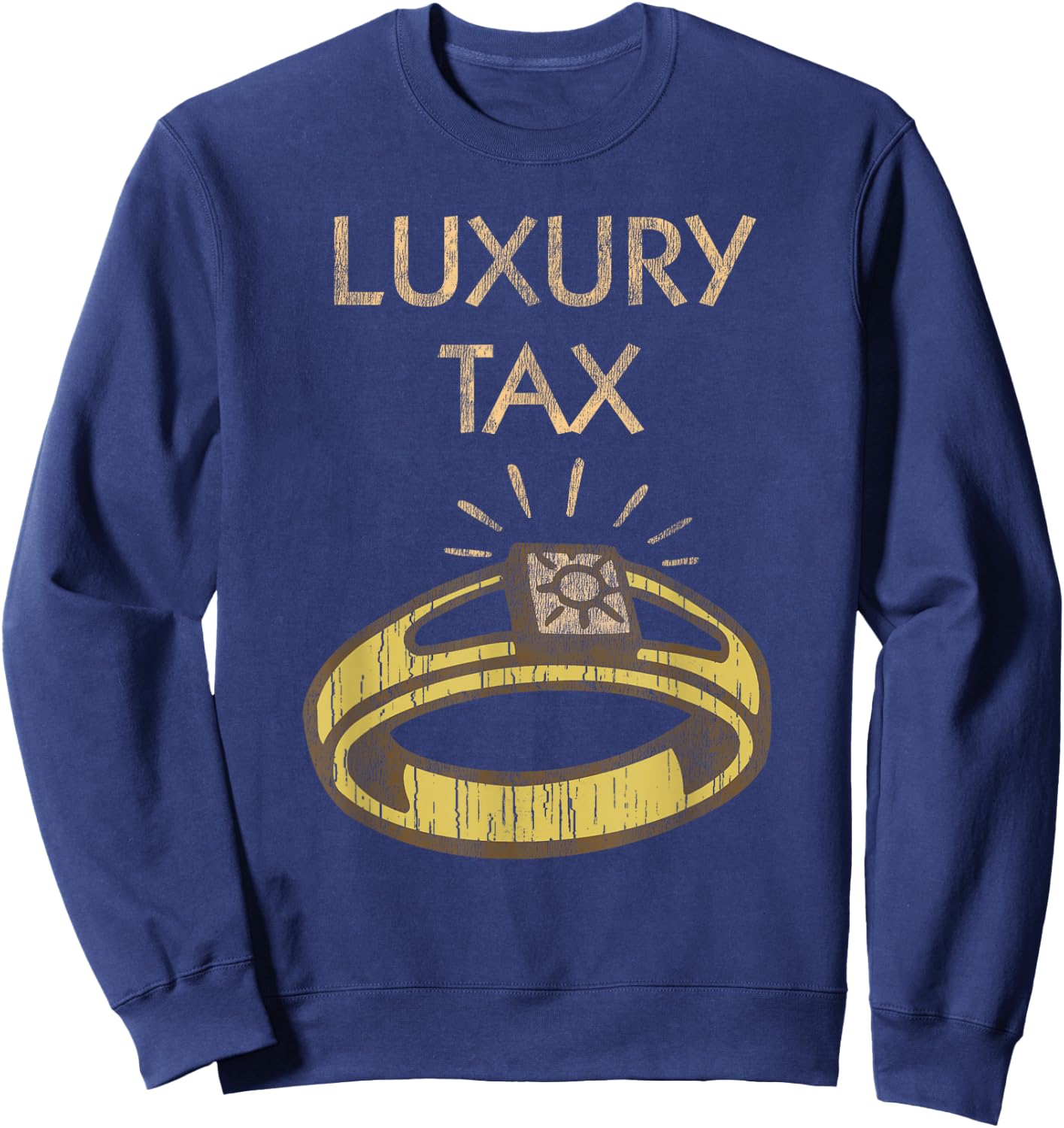 Monopoly Mr. Monopoly Luxury Tax Distressed Logo Sweatshirt - Sweatshirt | Navy