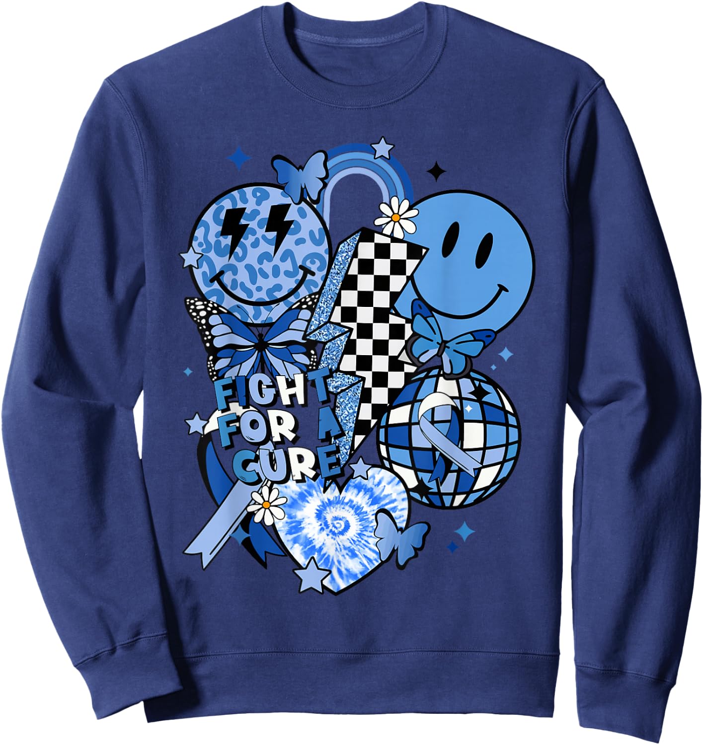 in November We Wear Blue T1D Type 1 Diabetes Awareness Gifts Sweatshirt - Sweatshirt | Navy