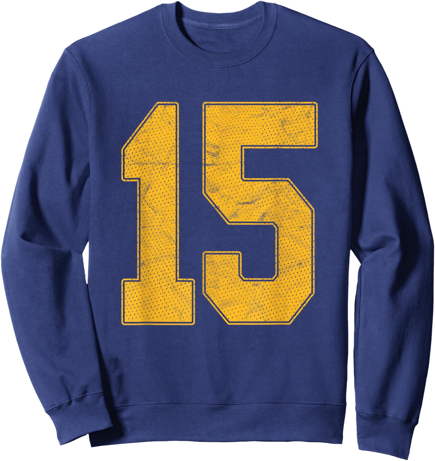 Number 15 Numbered Uniform Sports Team Jersey 15th Birthday Sweatshirt - Sweatshirt | Navy