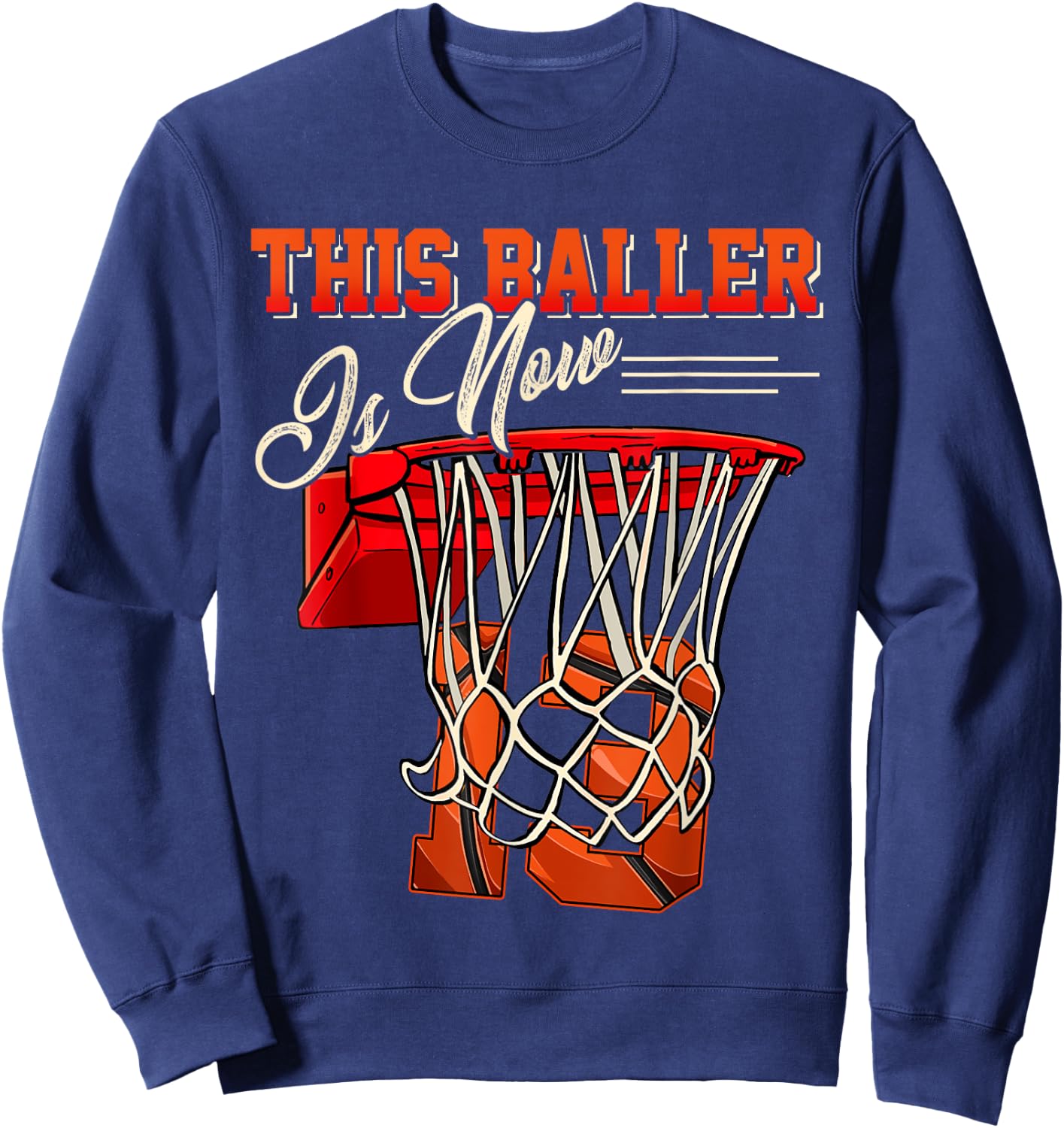 13th Birthday Shirt For Boy Basketball 13 Years Old Kid Gift Sweatshirt - Sweatshirt | Navy