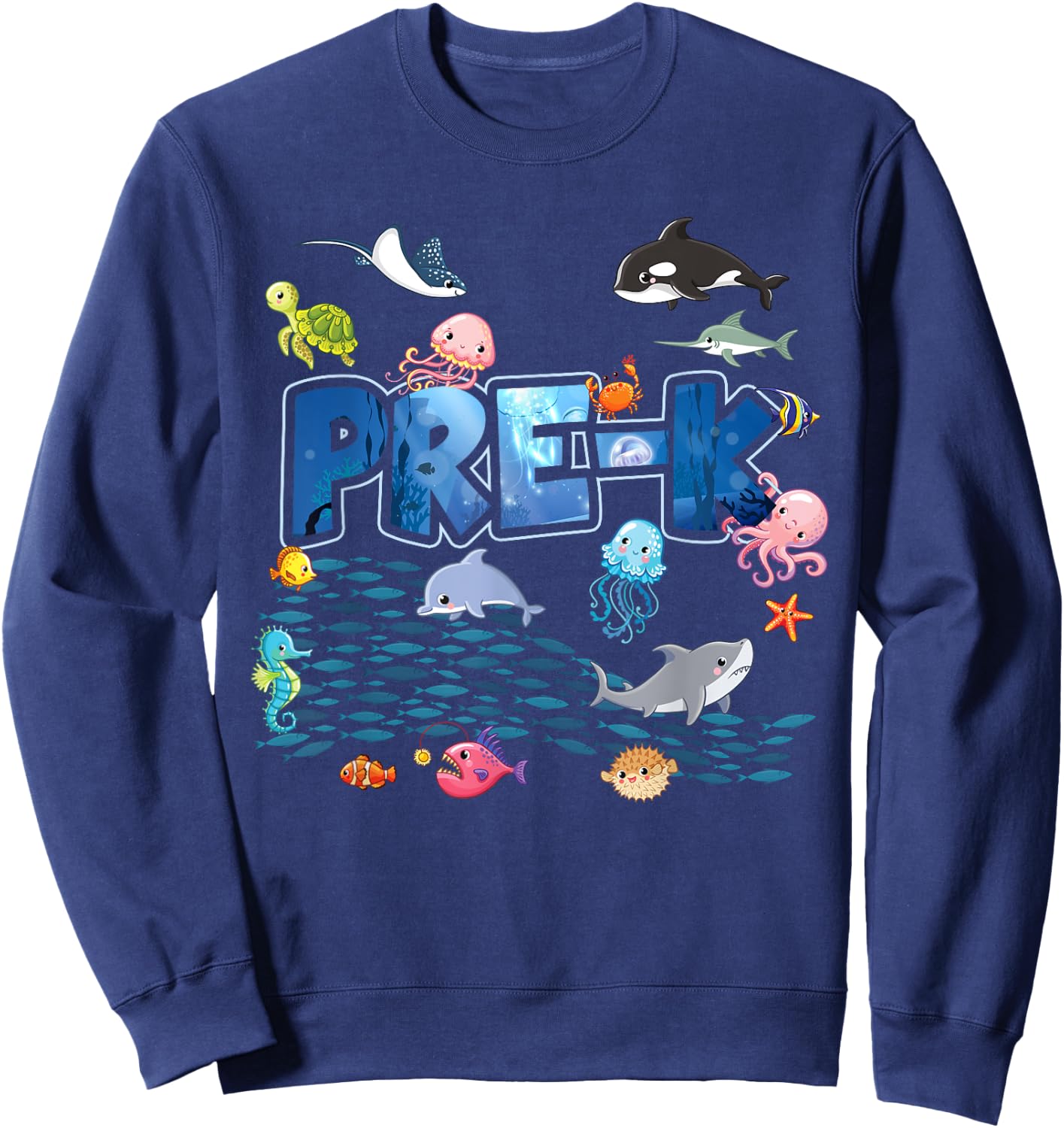 Pre-K Aquarium Cute First Day School PreK Kids Teachers Sweatshirt - Sweatshirt | Navy