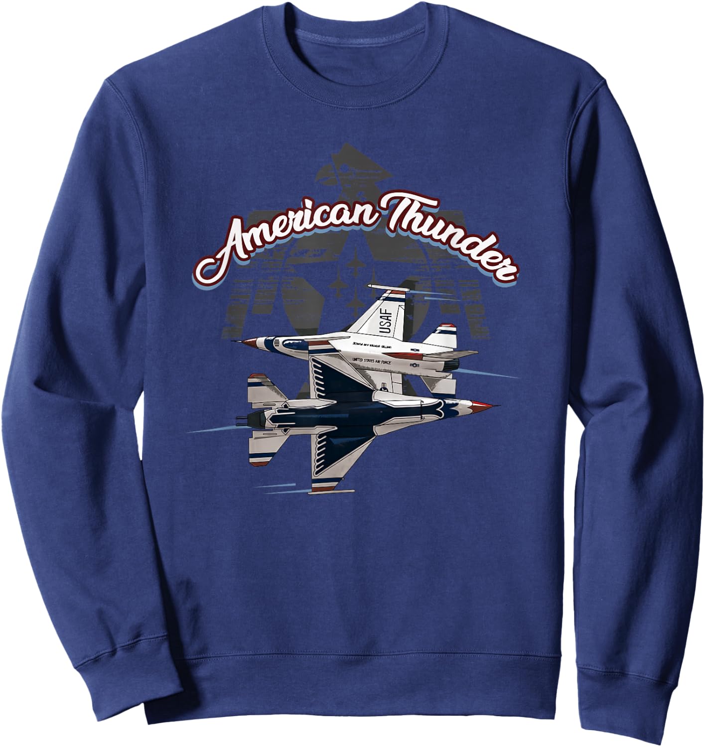 Vintage Military Aviation American Thunder Sweatshirt - Sweatshirt | Navy