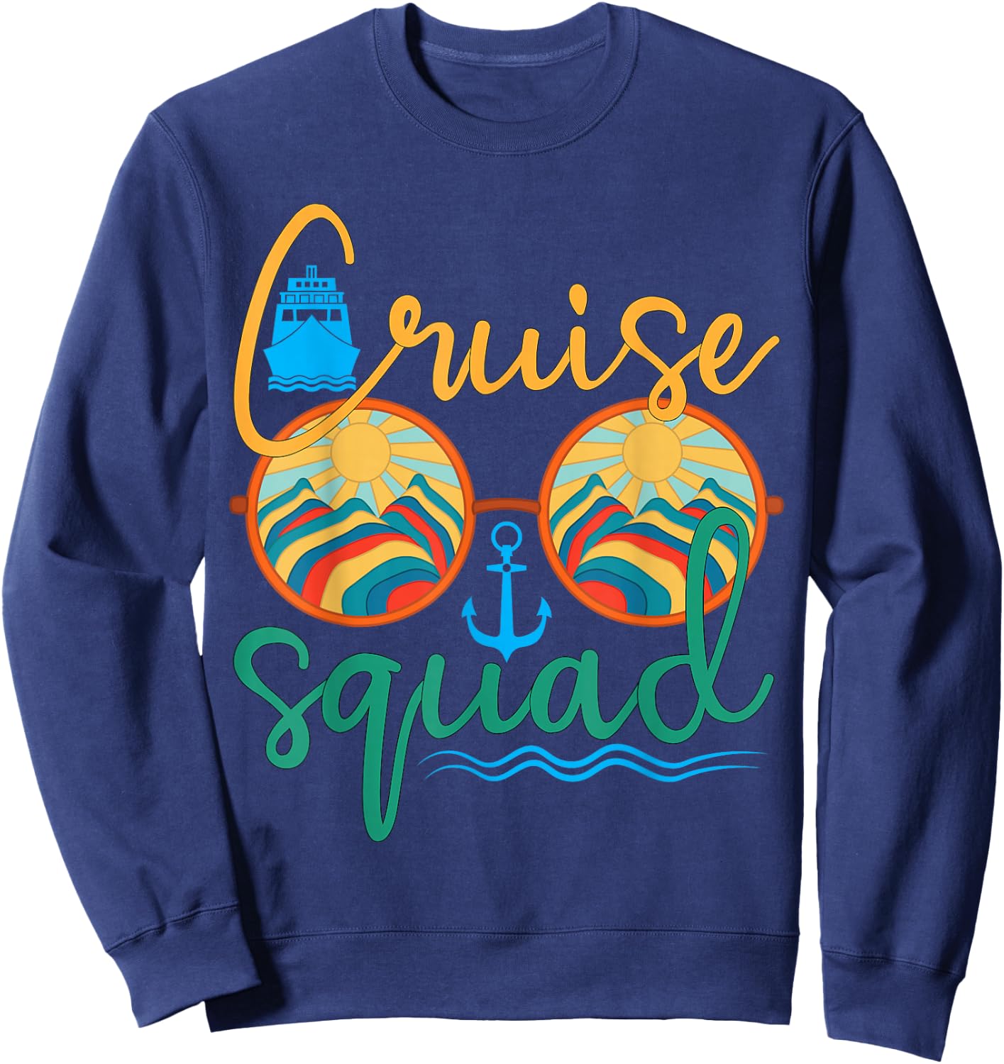 Cruise Squad 2025 Family Vacation Beach Matching Groupe Sweatshirt - Sweatshirt | Navy