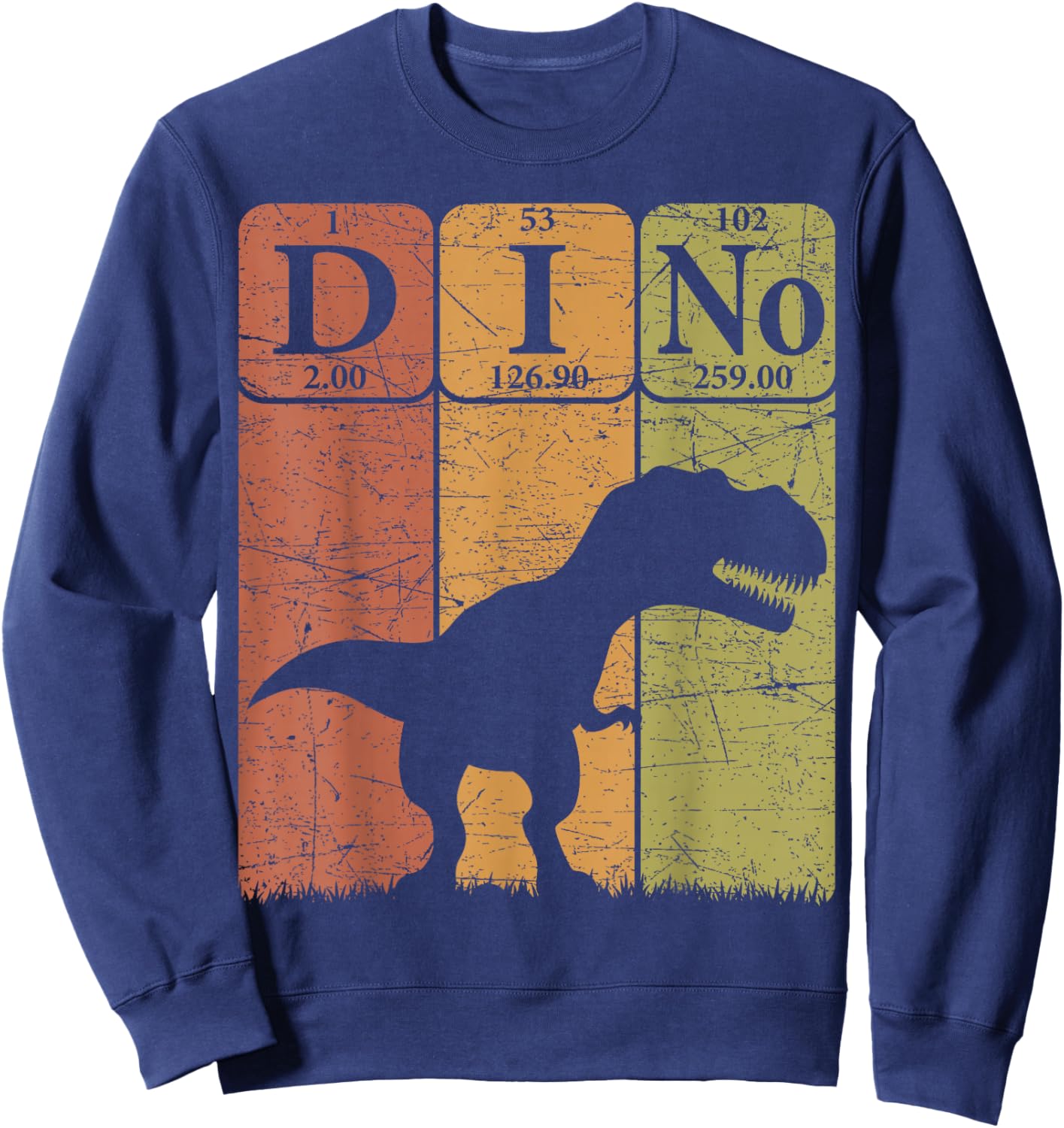 Dinosaur Periodic Table Elements T Rex Dino Paleontologist Sweatshirt - Sweatshirt | Navy