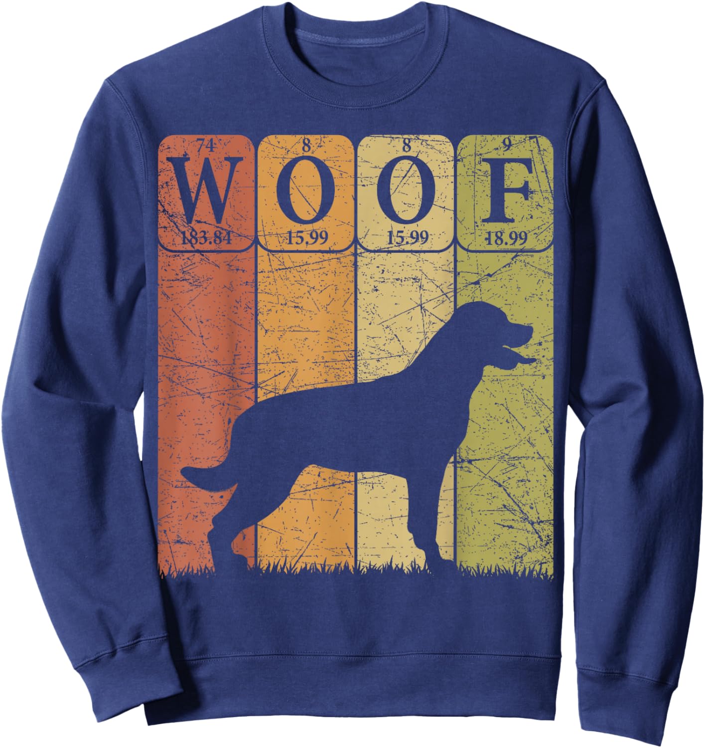 Rottweiler Dog Periodic Table Elements Dog Lover Funny Woof Sweatshirt - Sweatshirt | Navy