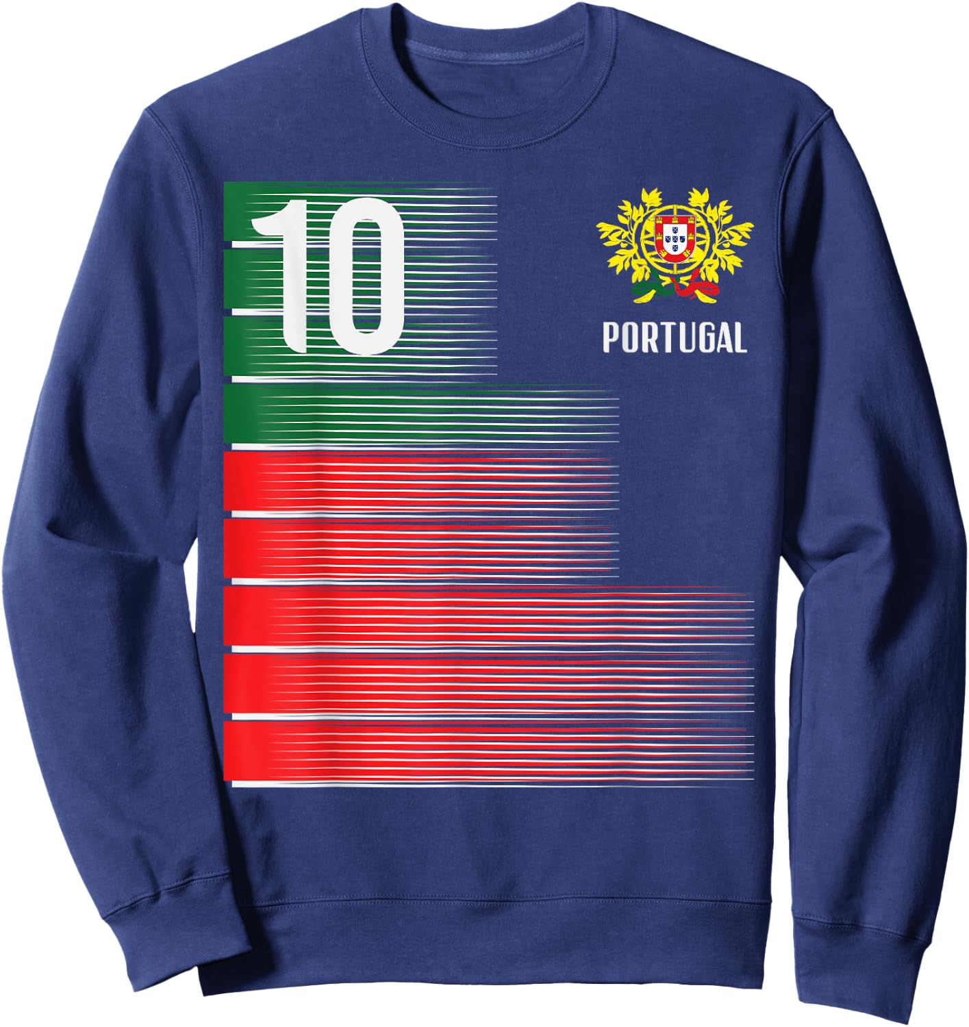 Portugal Number 10 Portuguese Soccer Fan Men Women Kids Boys Sweatshirt - Sweatshirt | Navy