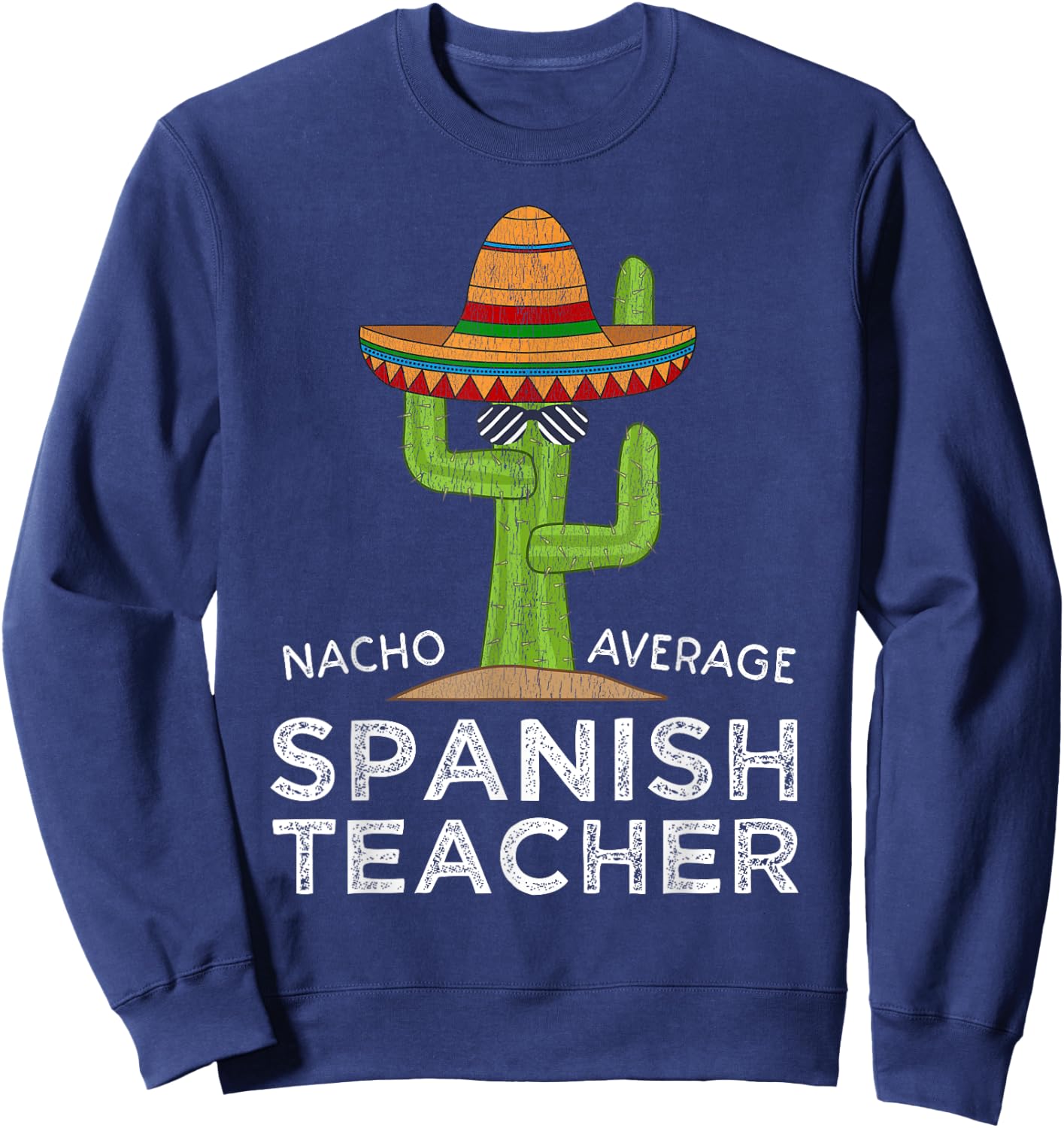 Fun Cute Funny Spanish Teacher Women Girls Kids Sweatshirt - Sweatshirt | Navy