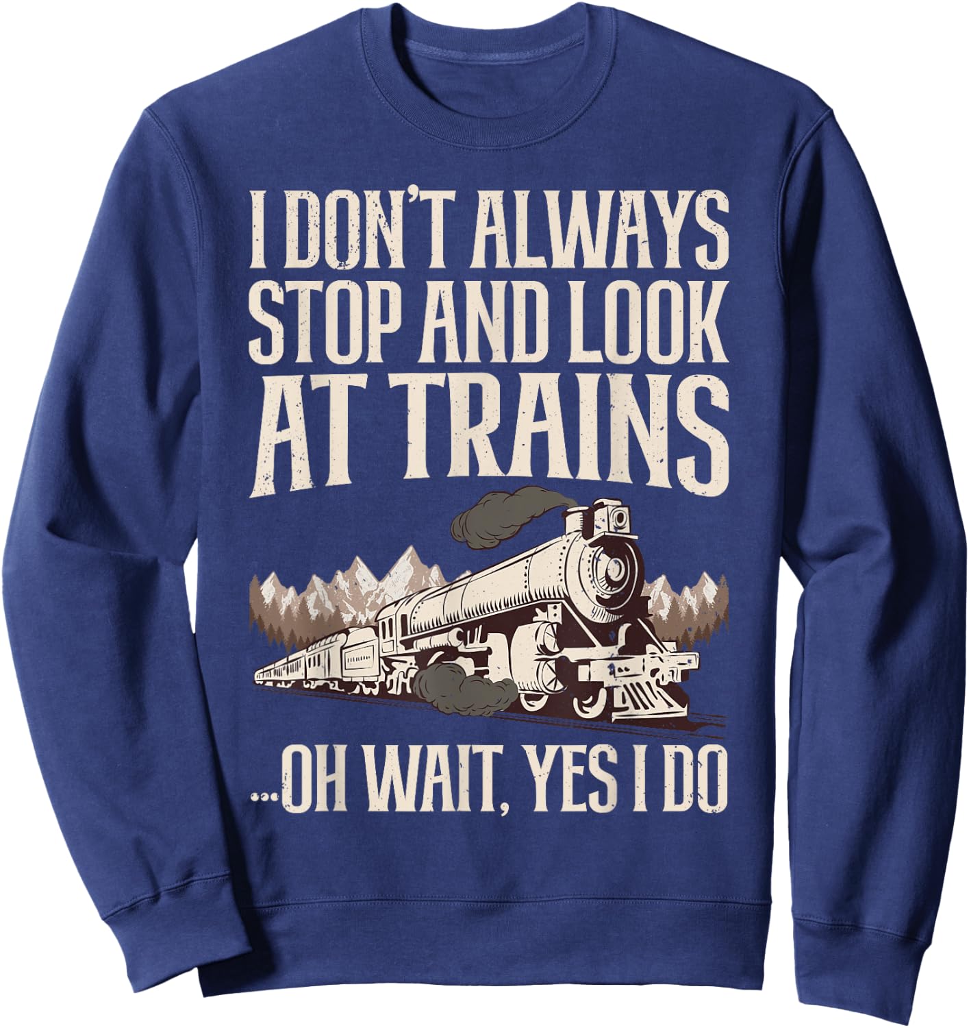 Cool Trains Women Train Collector Railroad Engine Sweatshirt - Sweatshirt | Navy