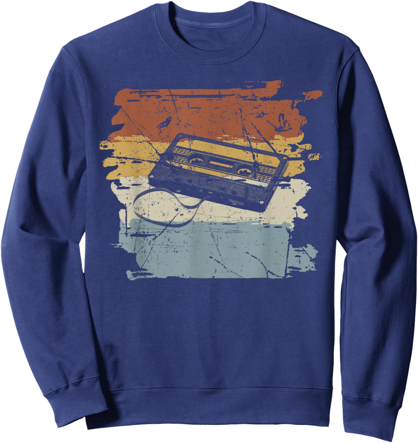 80's 90's Cassette Sweatshirt - Sweatshirt | Navy