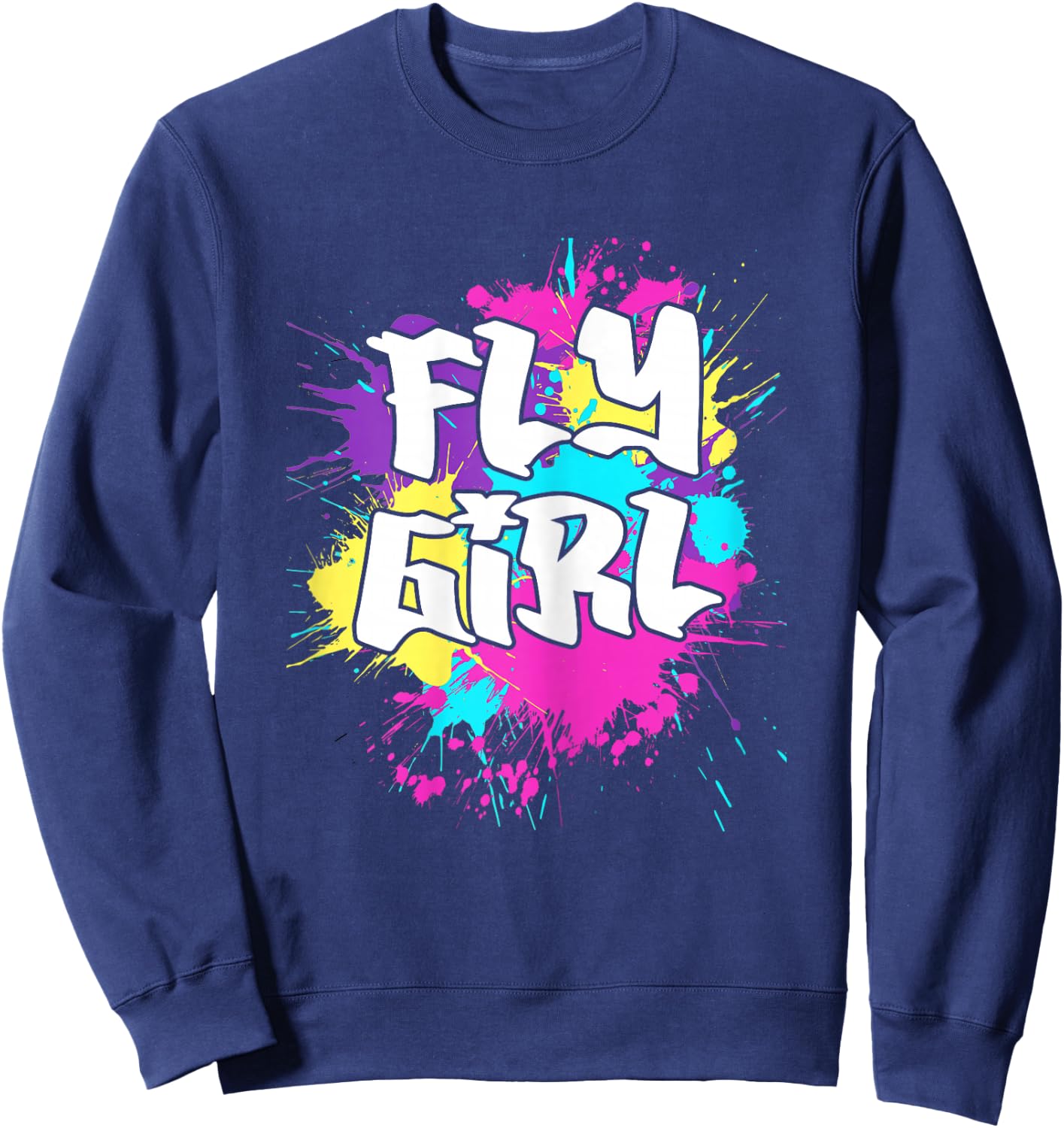 Fly Girl Hip Hop 80s 90s cassette B-girl Sweatshirt - Sweatshirt | Navy
