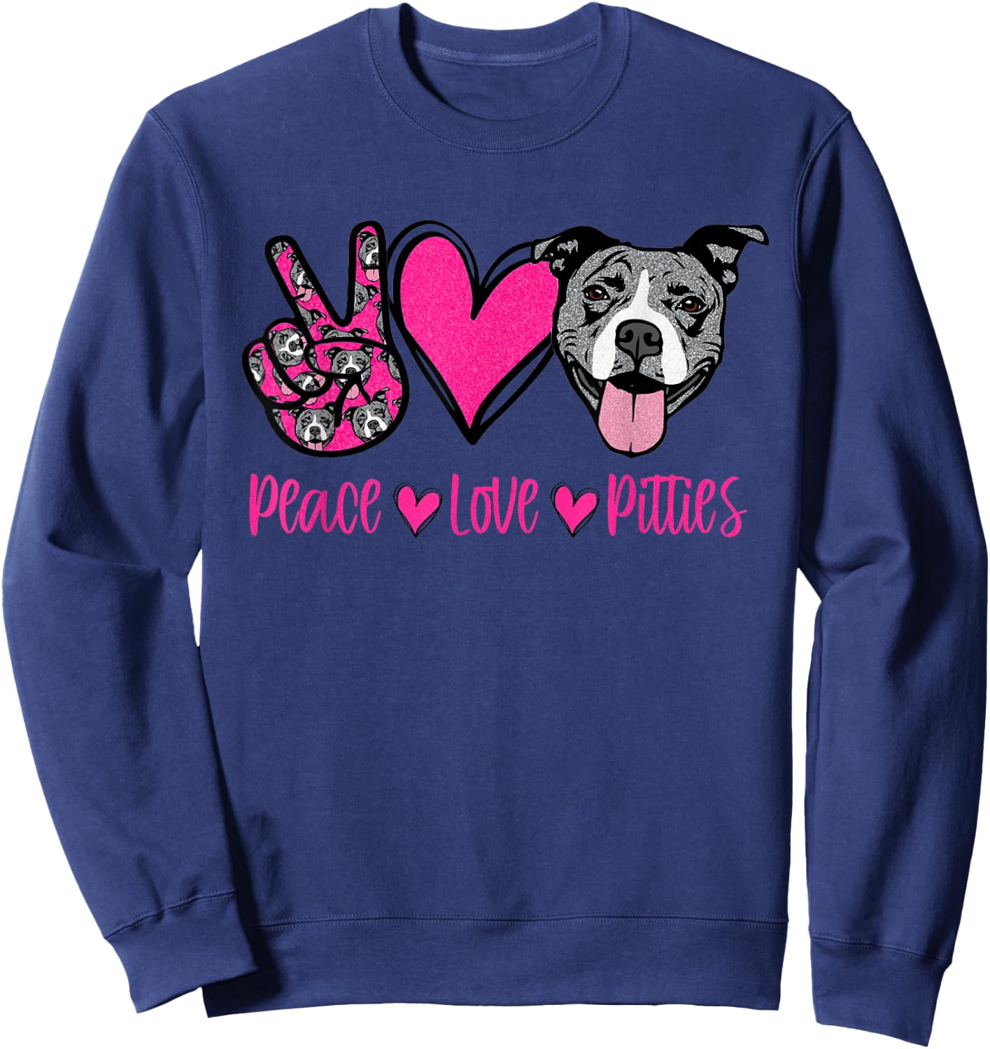 Pit Bull Lives Matter Pittie Puppy Dog Mom Ladies Pitbull Small Sweatshirt - Sweatshirt | Navy