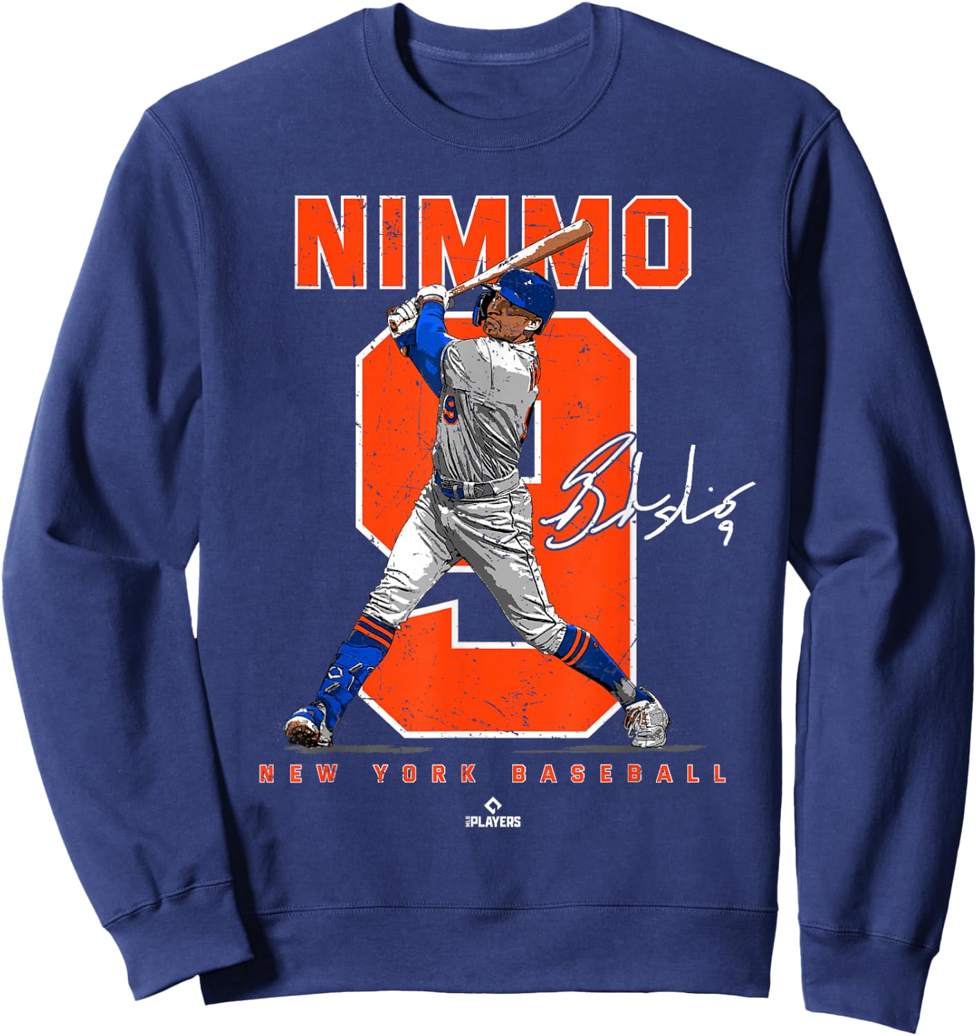 Number and Portrait Brandon Nimmo New York MLBPA Sweatshirt - Sweatshirt | Navy