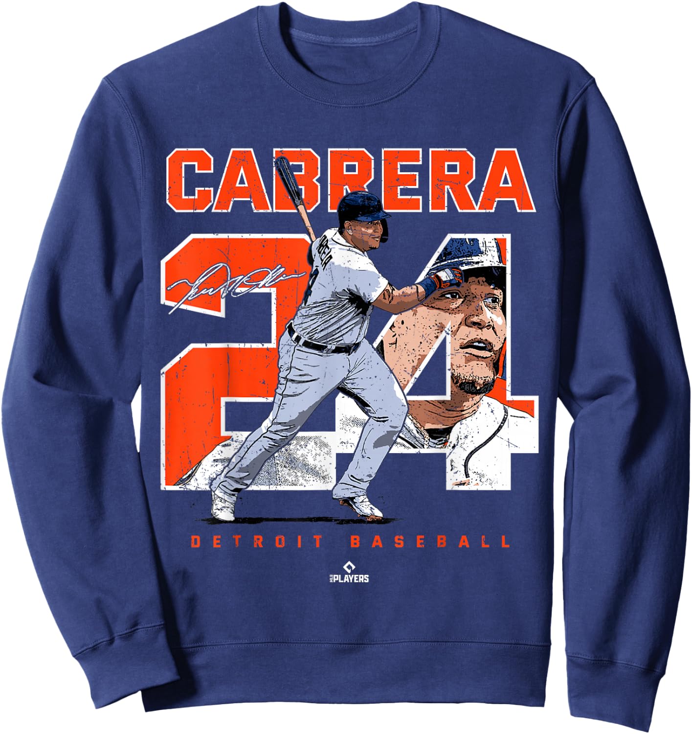 Number and Portrait Miguel Cabrera Detroit MLBPA Sweatshirt - Sweatshirt | Navy
