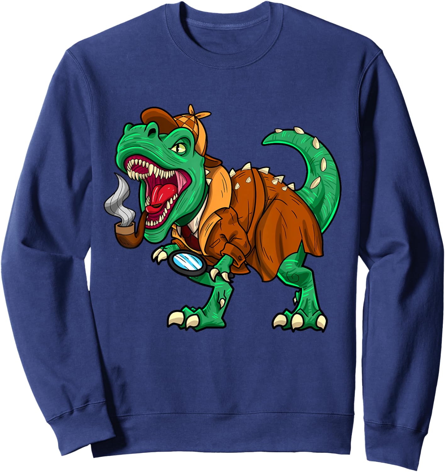Detective Crew Dinsosaur Undercover Agent T-Rex Sweatshirt - Sweatshirt | Navy
